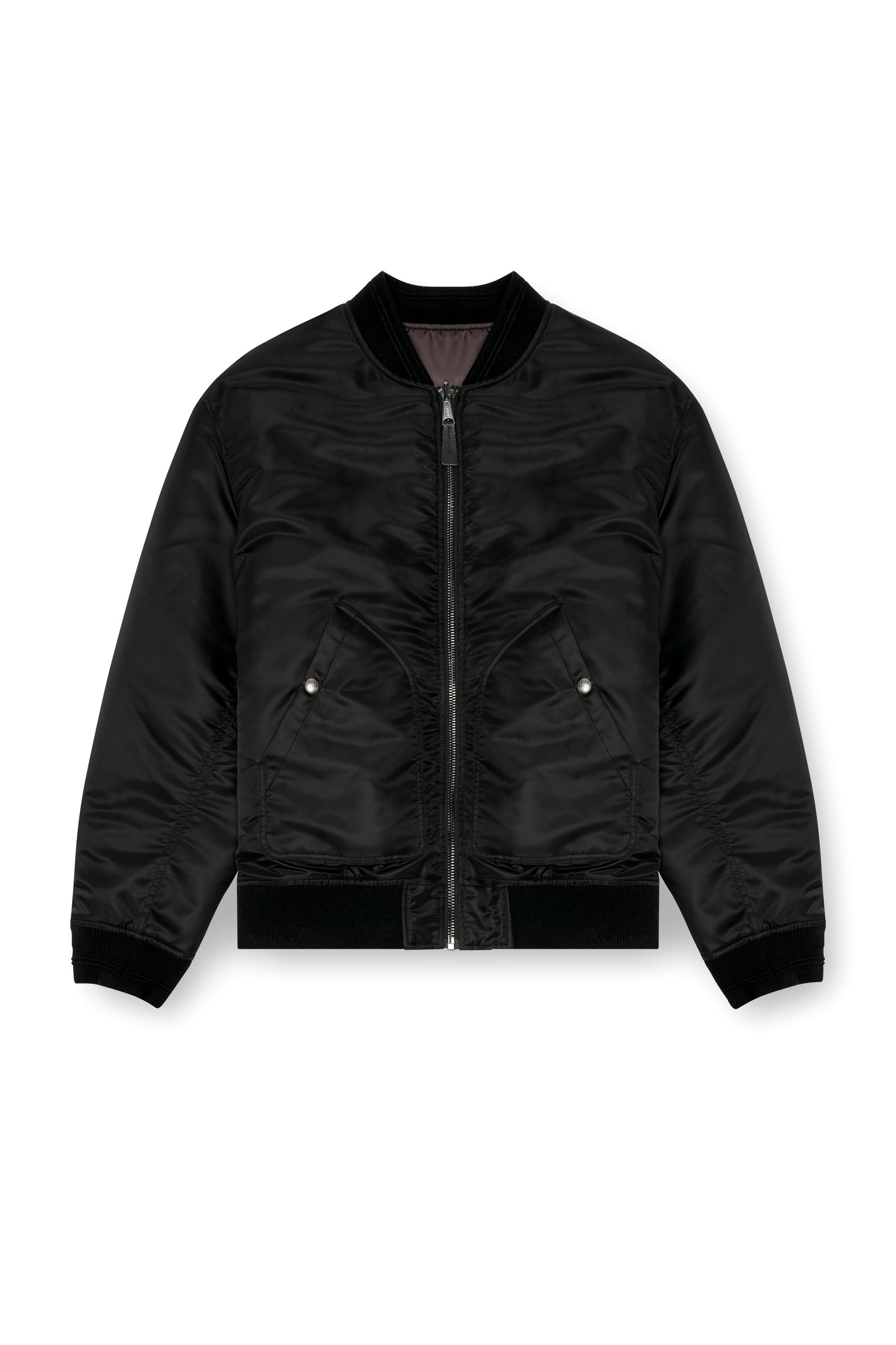 Men's Bomber jacket in padded nylon with Oval D | Black | Diesel LU