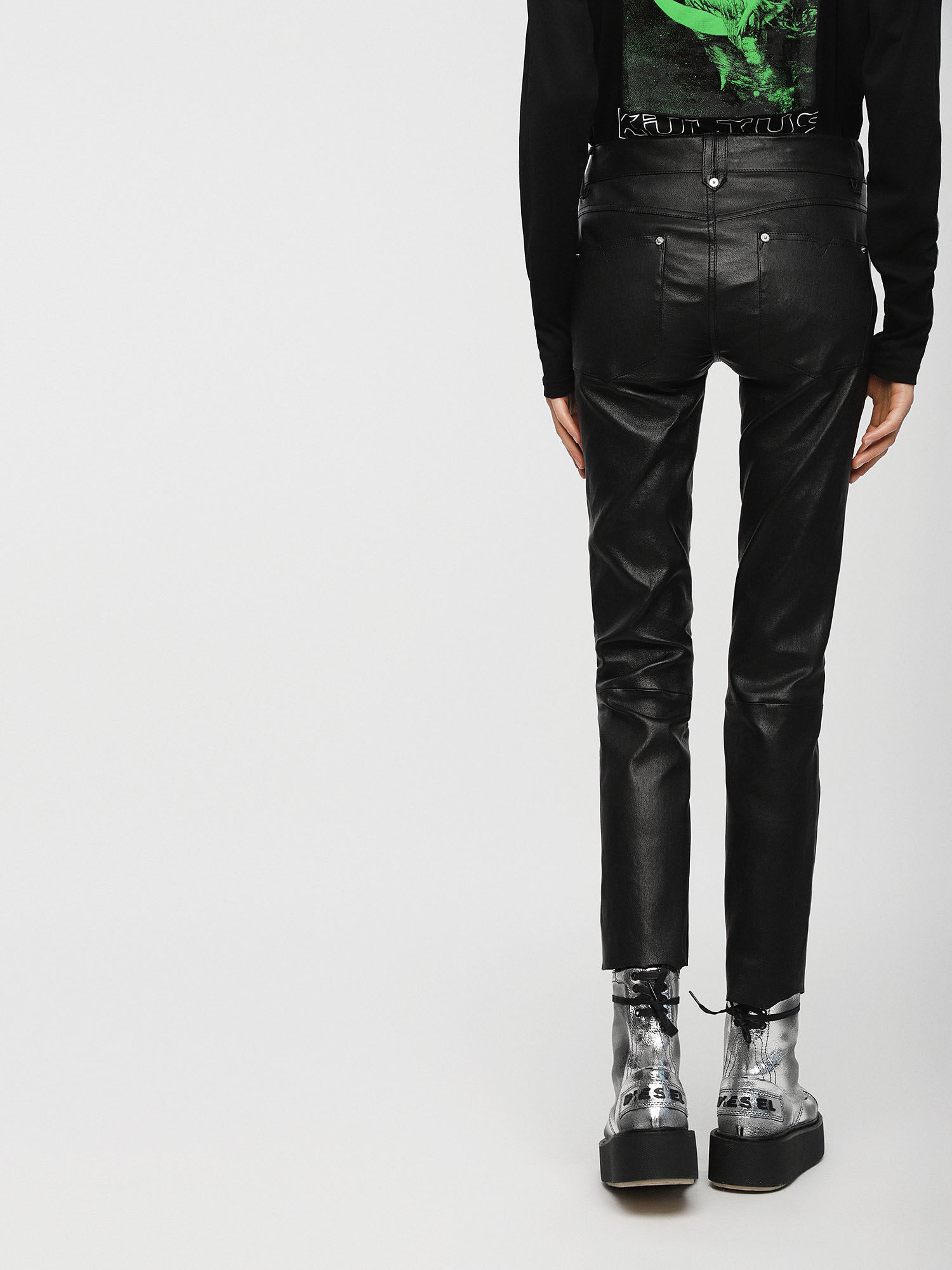 diesel leather pants womens