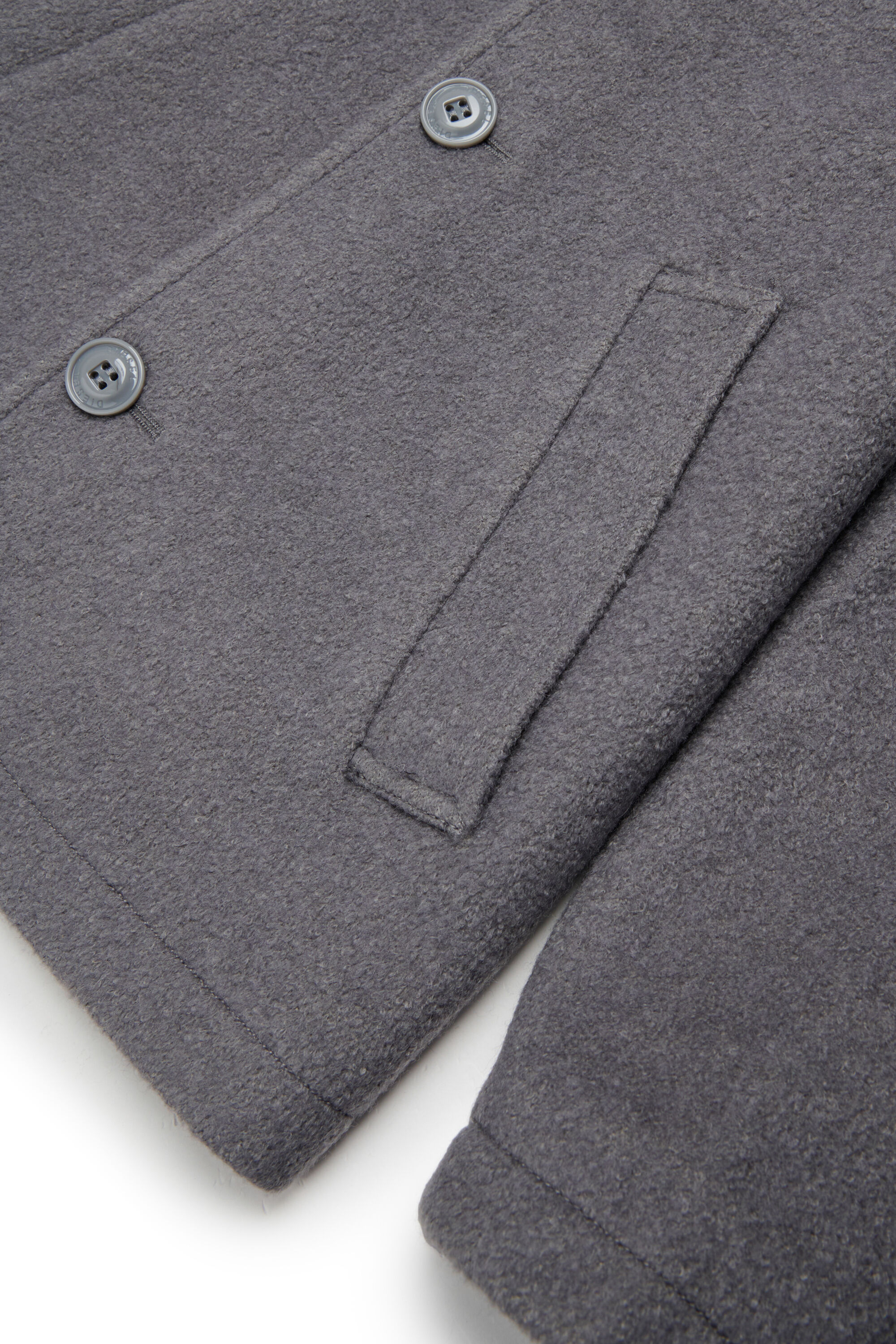 Diesel - JASTONEOUT, Man's Wool-blend coat with detachable hood in Dark grey - 4