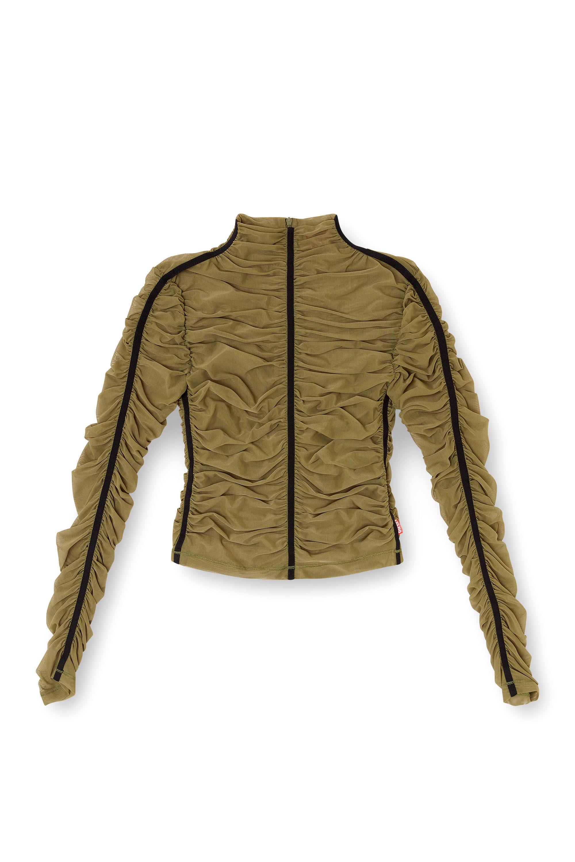 Diesel - T-AIKO, Woman's Tulle jersey top in Olive Green - 2