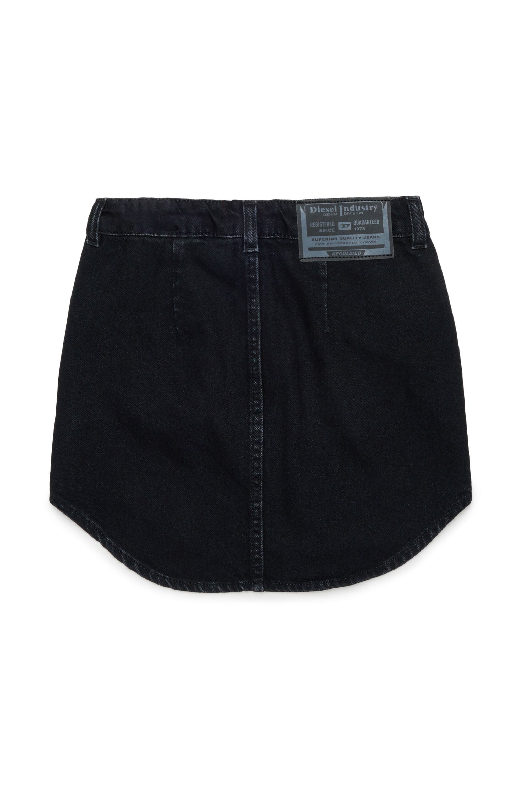 Diesel - GEARD, Woman's Denim mini skirt with curved hem in Black/Dark grey - 2