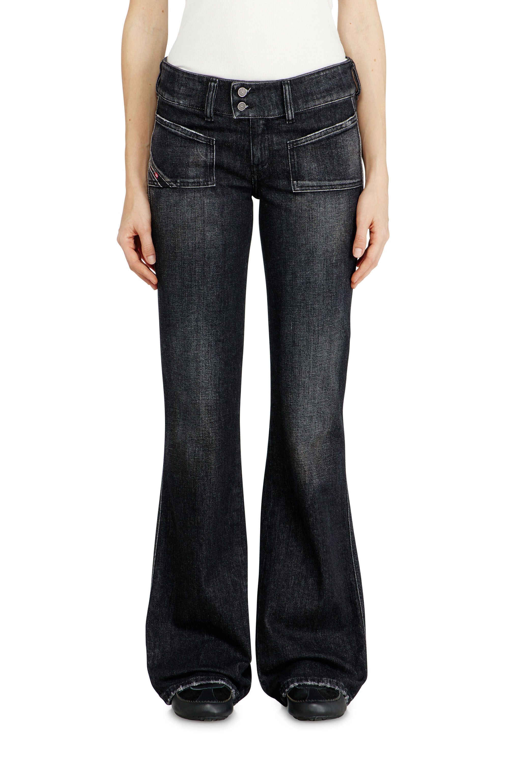 Women's Bootcut Jeans | Low Waist D-Hush | Black/Dark grey | Diesel LU