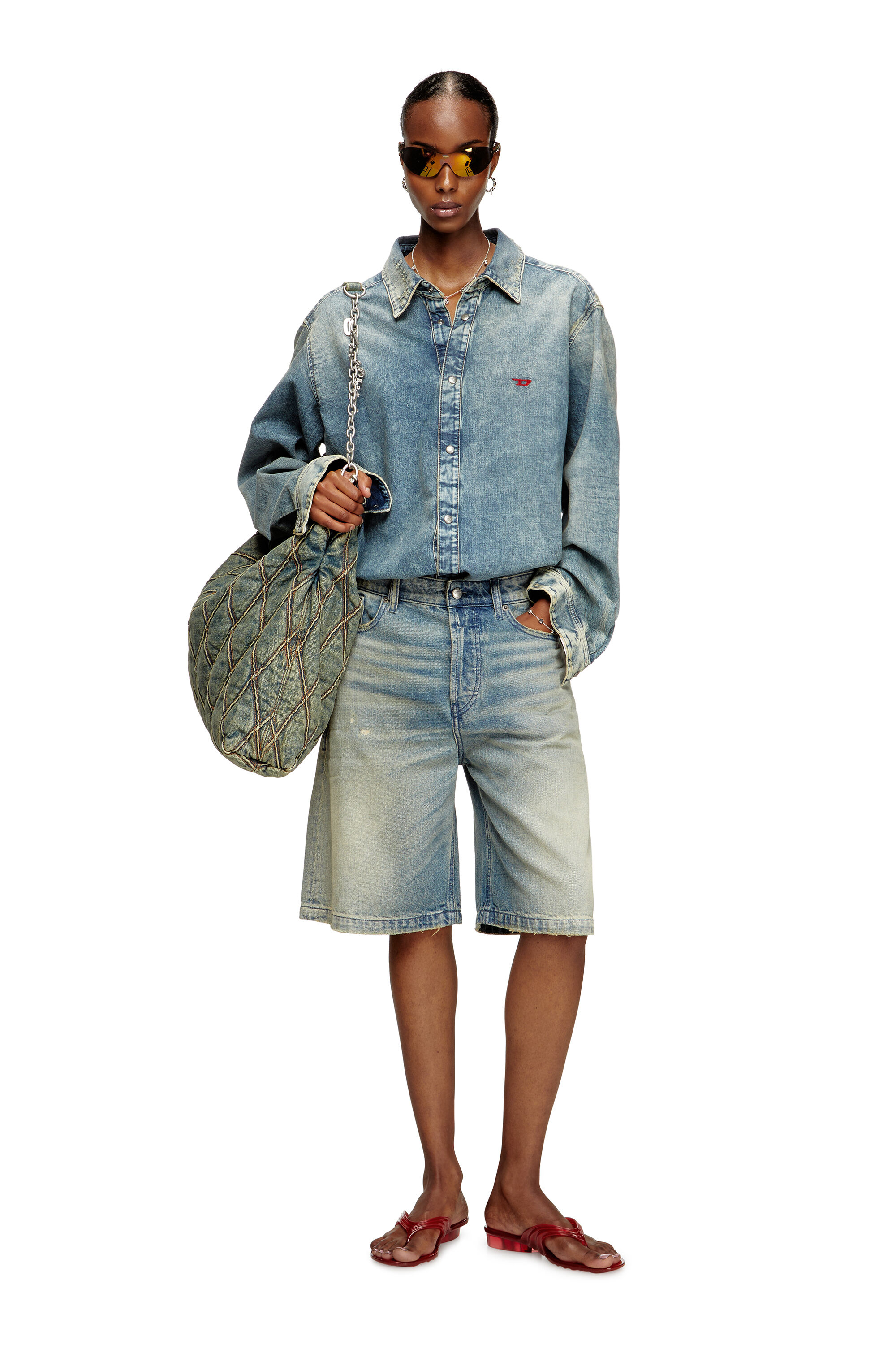 Women's Sculptural flip-flops in Melflex® | Red | Diesel