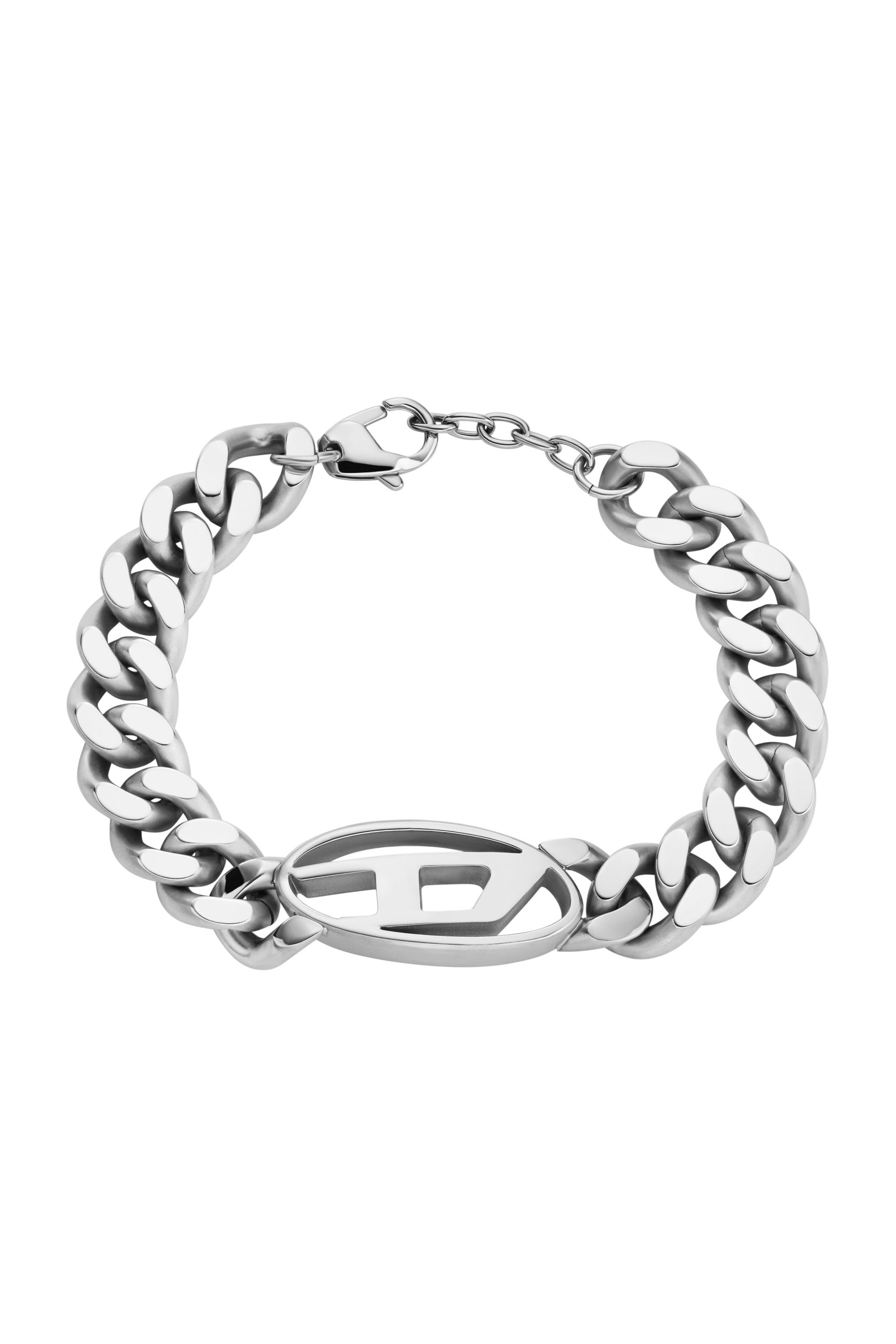 ◆DIESEL◆ icon silver bracelet Women's Oval D Logo Chain Bracelet | Silver | Diesel