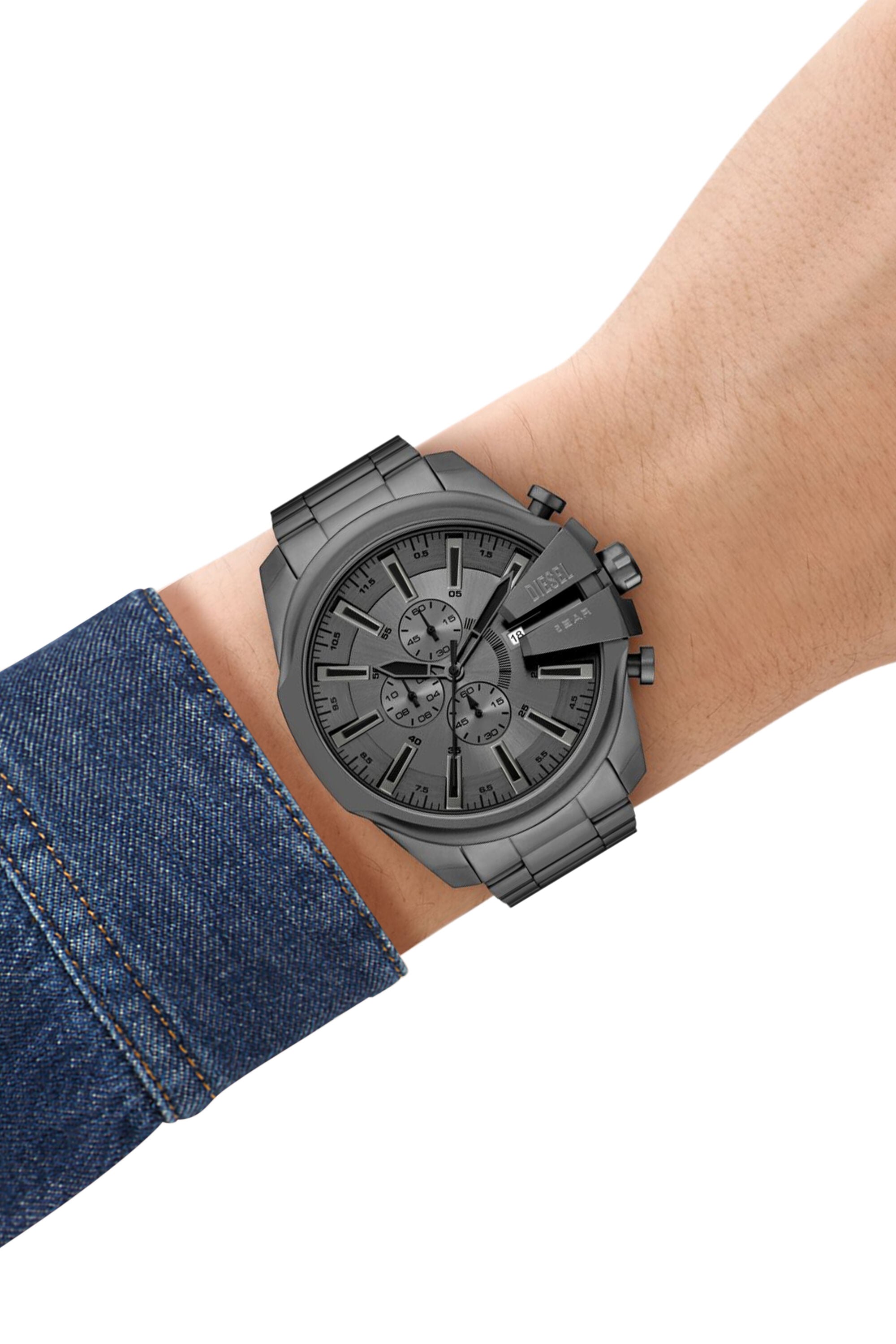 Men's Diesel Mega Chief Slim Chronograph Gray Stainless Steel