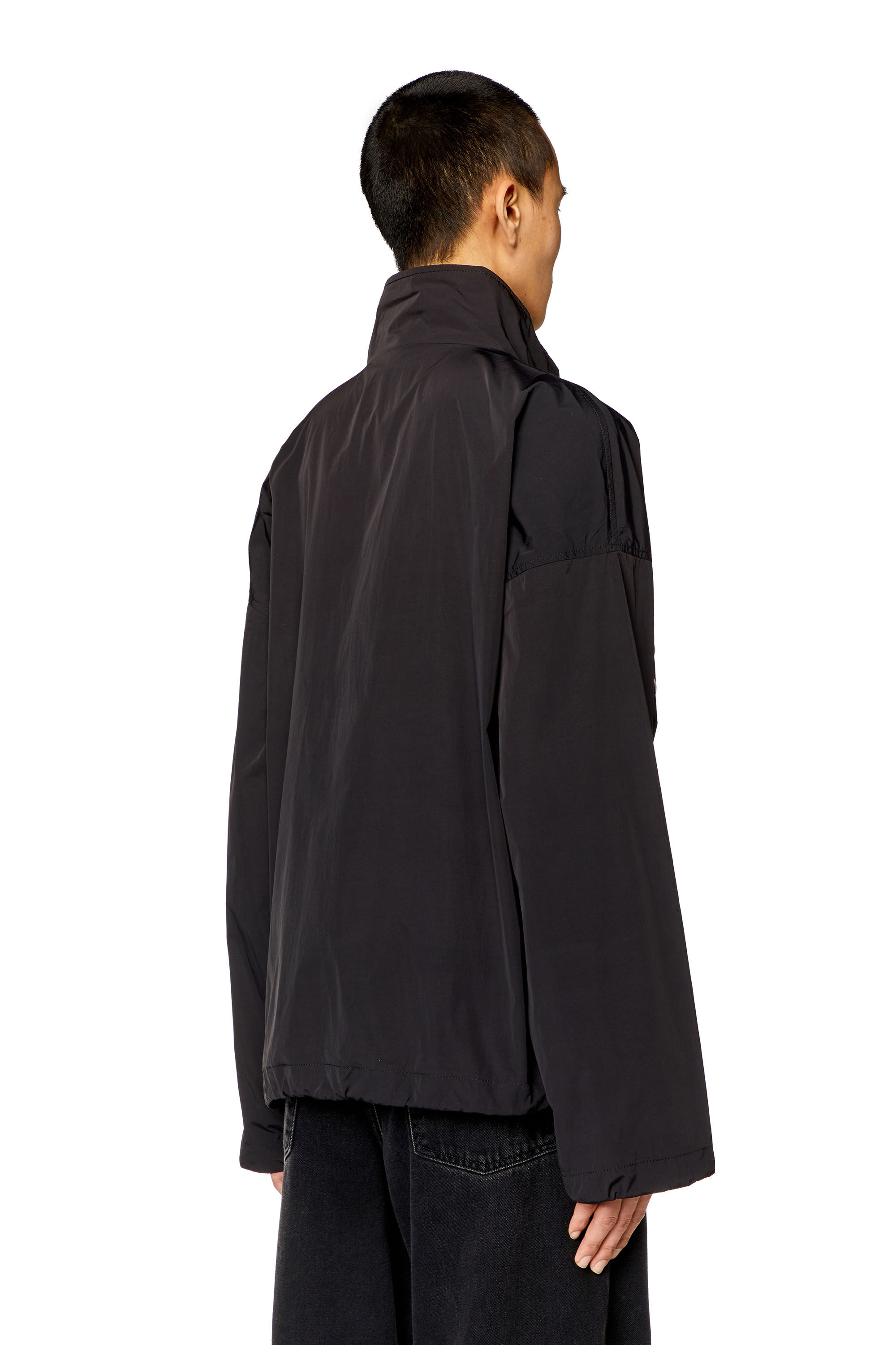 Men's Taslan jacket with piped Oval D | Black | Diesel Men's Taslan jacket with piped Oval D | Black | Diesel