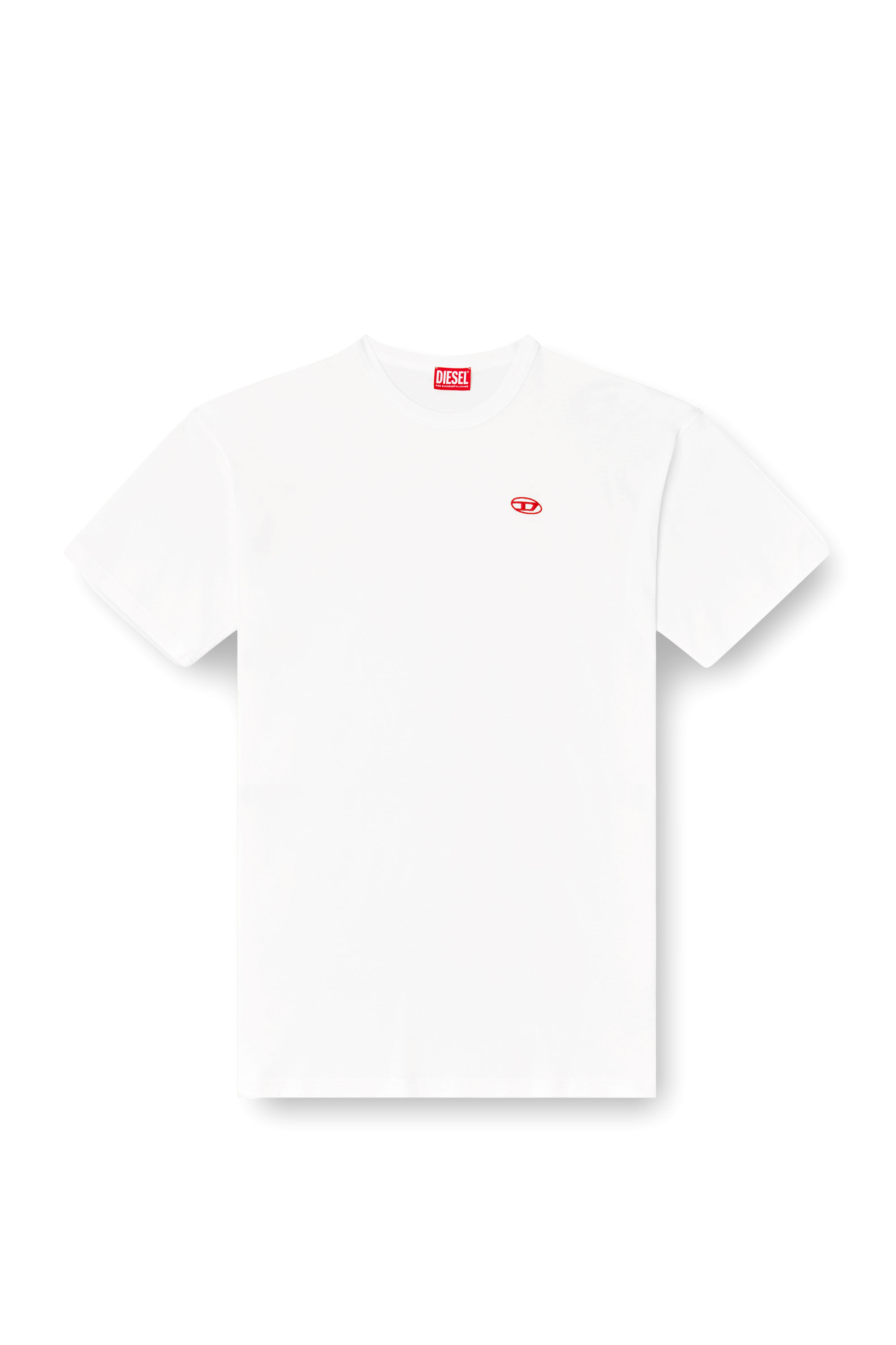 トップス MAZZ t-shirt white/red Men's T-shirt with red Oval D | White | Diesel LU