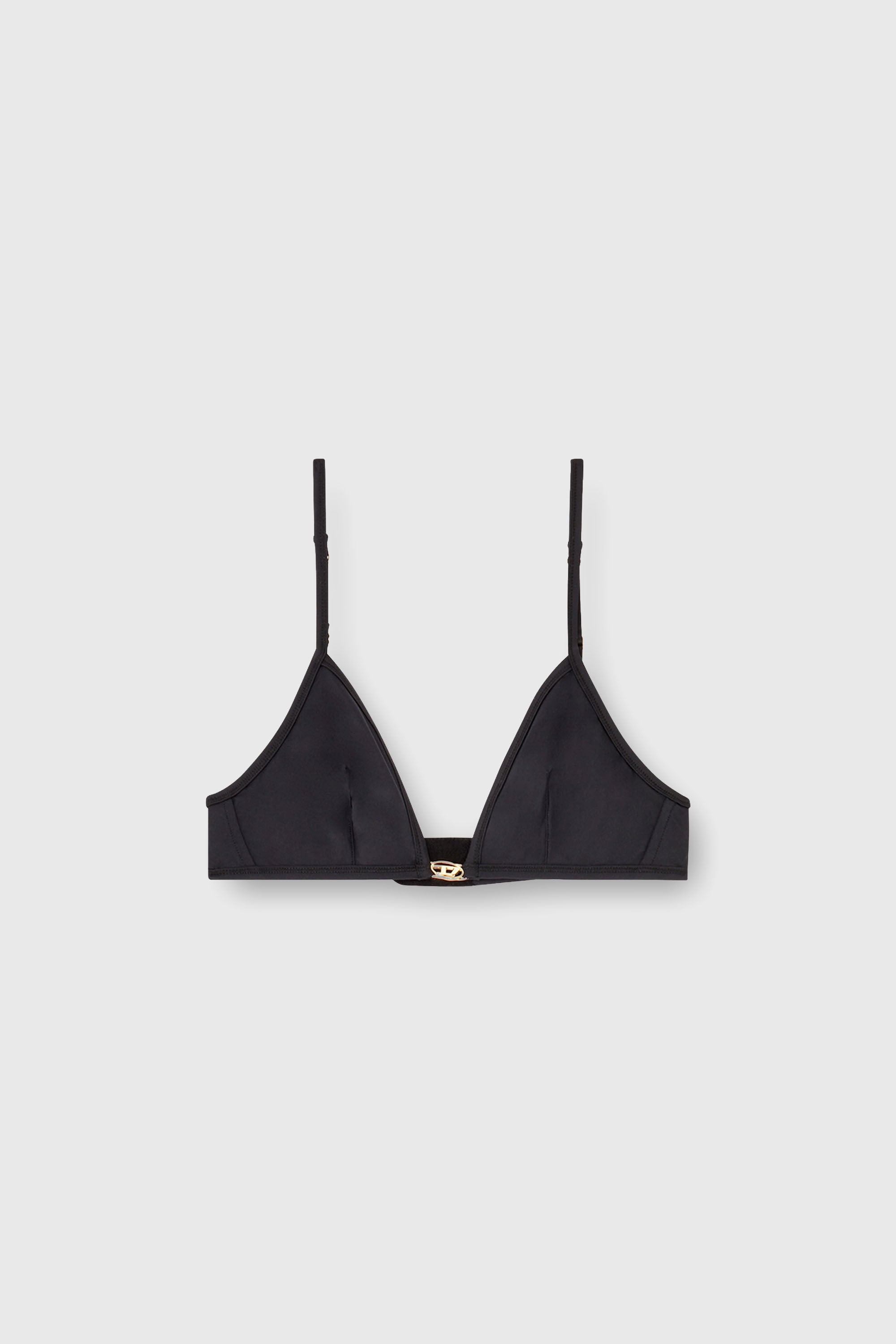 Diesel - LUNA-UTLT, Woman's Triangle bra in nylon with Oval D detail in Black - 2