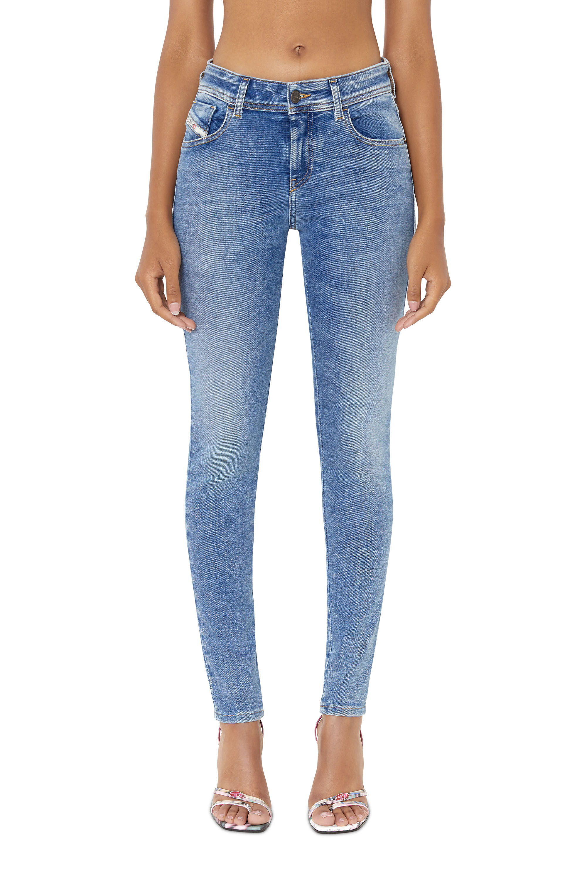 ★DIESEL★ 2017 Slandy Denim Pants Blue A0530209E9101 2017 SLANDY Woman: Super skinny Medium blue Jeans | Diesel