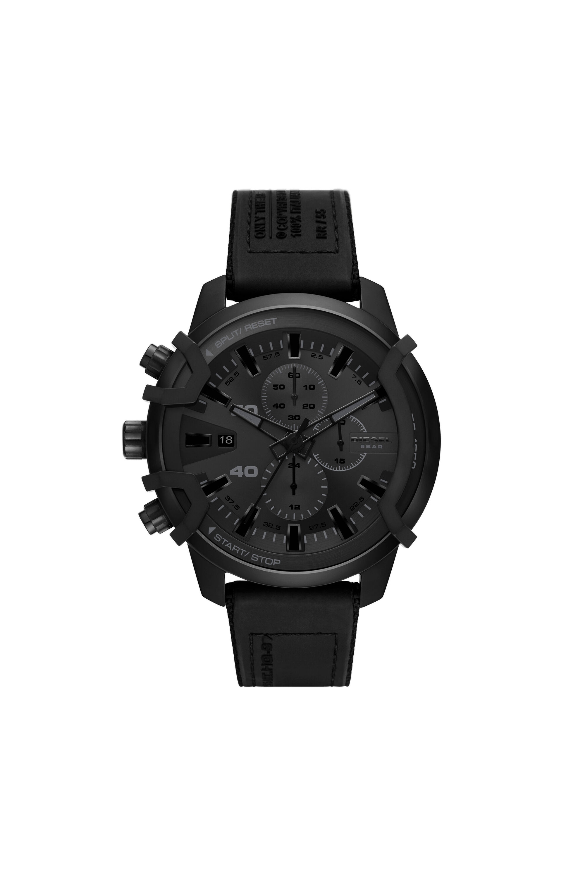 DZ4556 Man Griffed chronograph black canvas watch Diesel