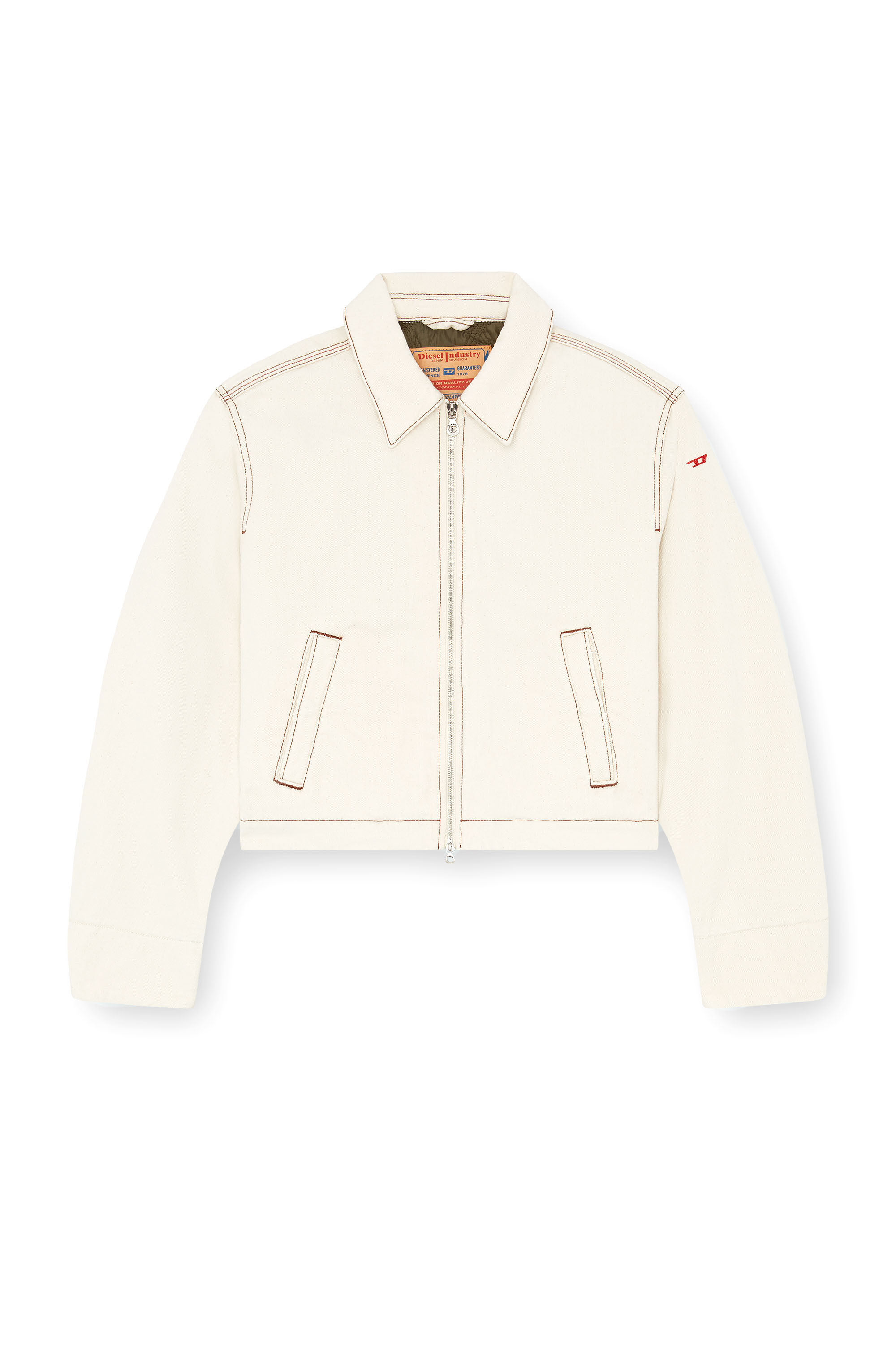 Diesel - DE-NOVA, Woman's Padded jacket in clean-wash denim in White - 2