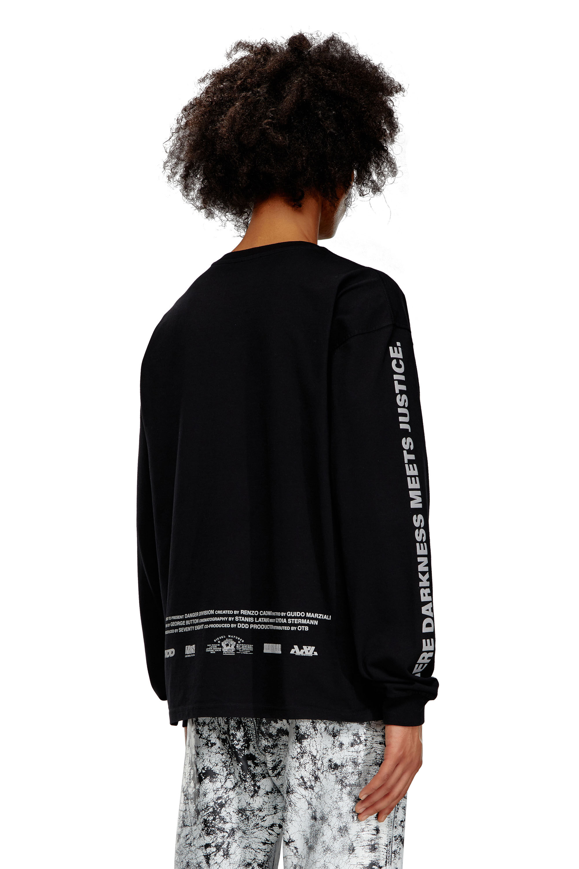 Diesel - T-BOXT-LS-P1, Man's Long-sleeve T-shirt with poster print in Black - 4