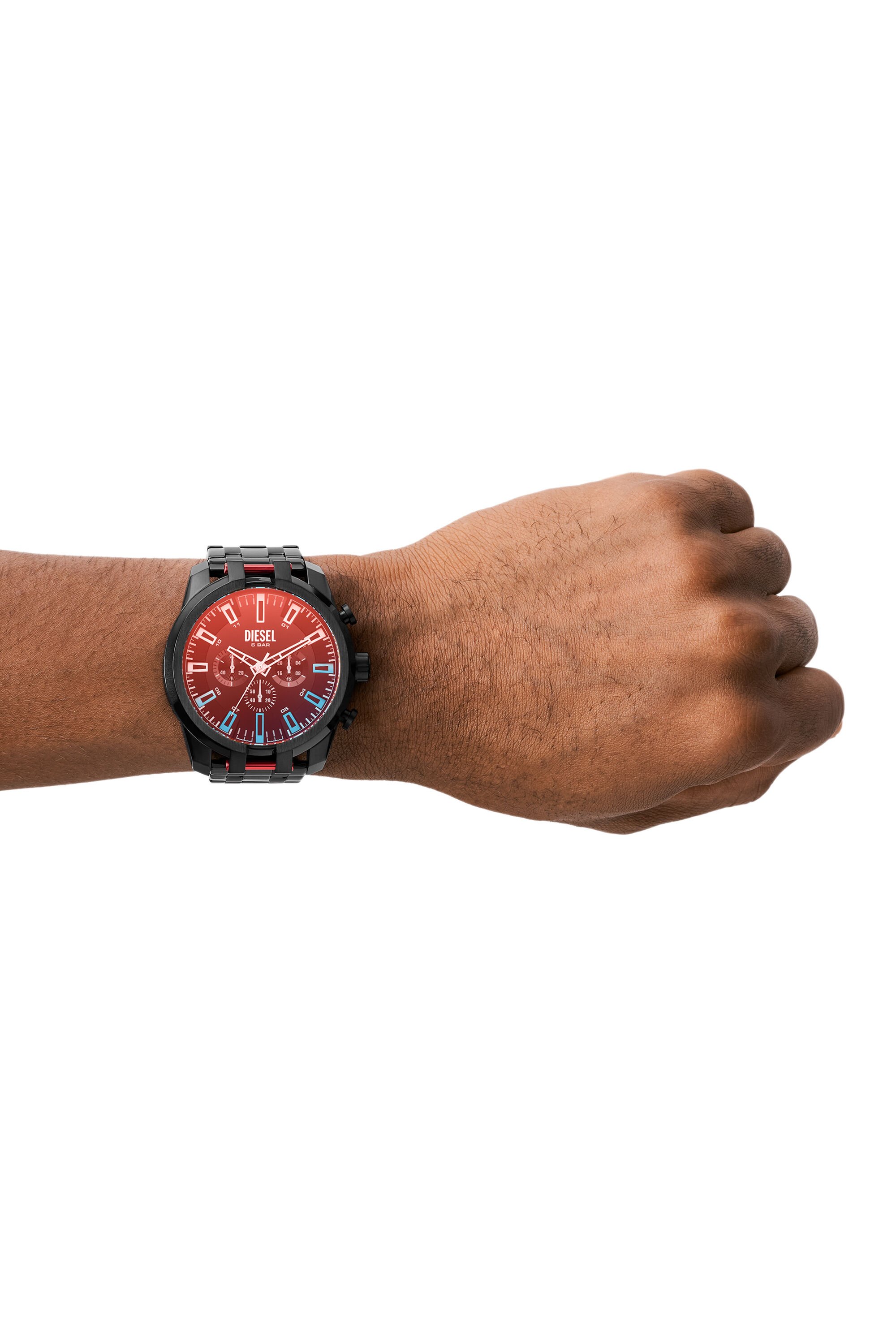 DZ4589 Man: Split chronograph black Stainless steel watch | Diesel