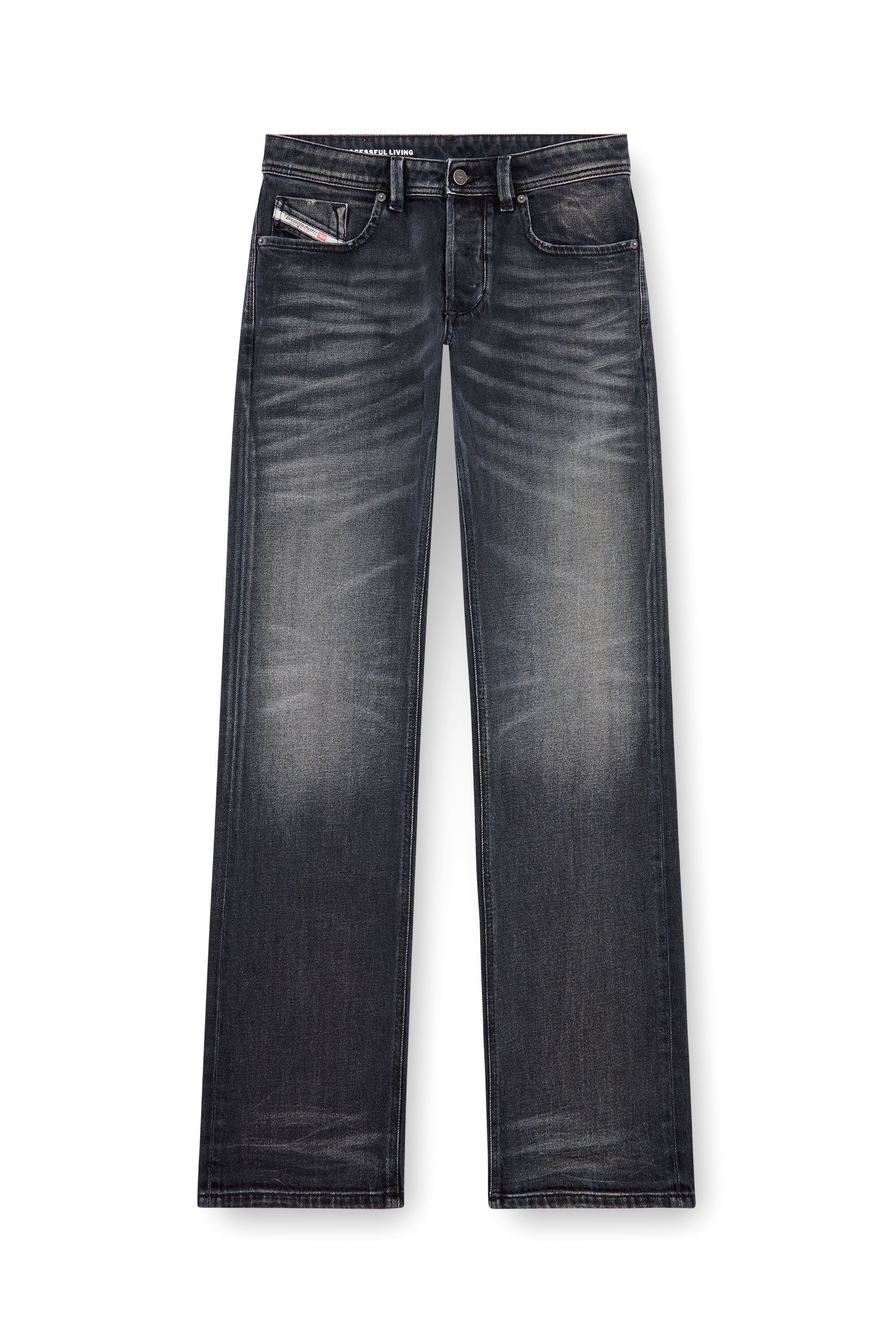 Diesel - Man Straight Jeans 1985 Larkee 09J65, Black/Dark grey - Image 2