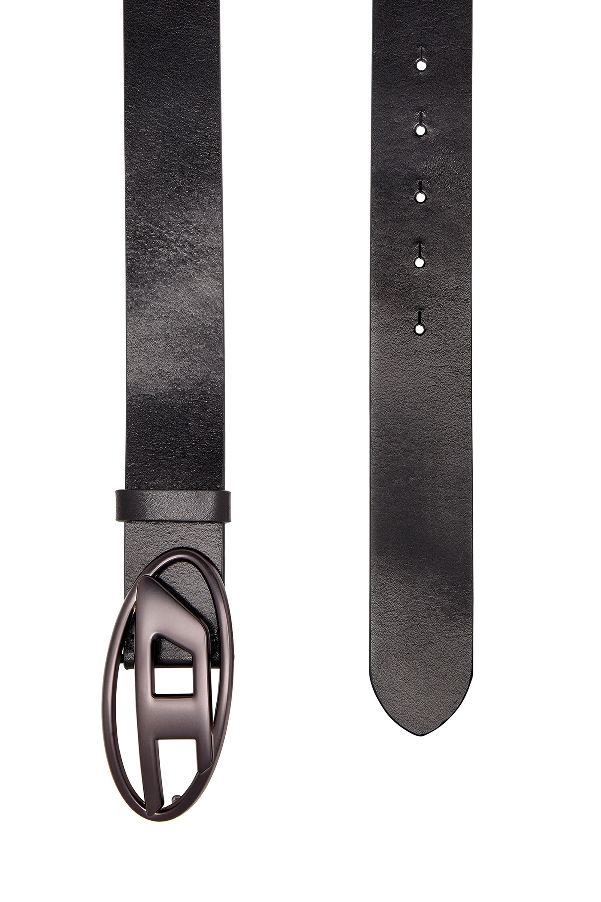 DIESEL| (Y03135 P5604 T8013) Women's 3.9cm leather belt with metallic Oval D buckle