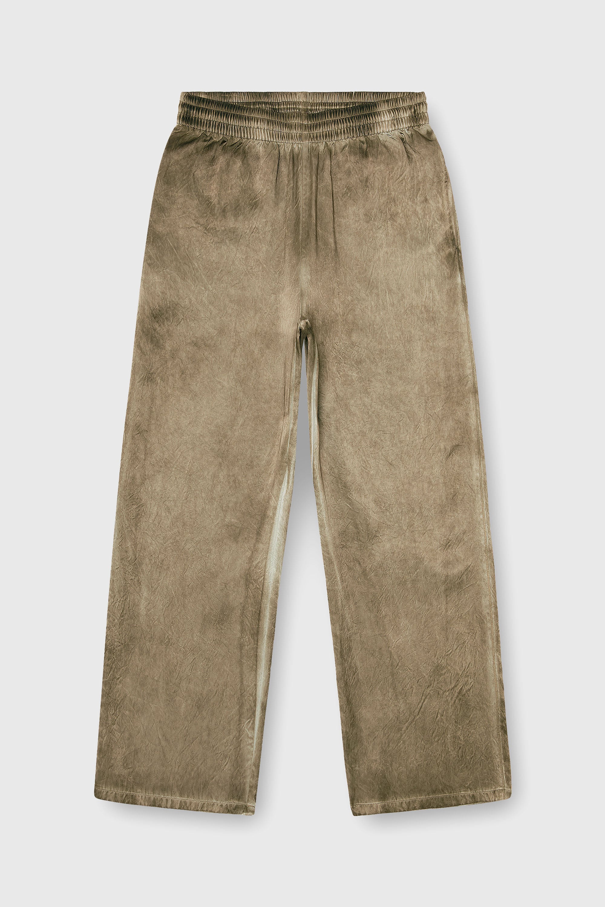 Diesel - P-THECK-AGCT, Man's Pants in wrinkled satin in Light Brown - 2