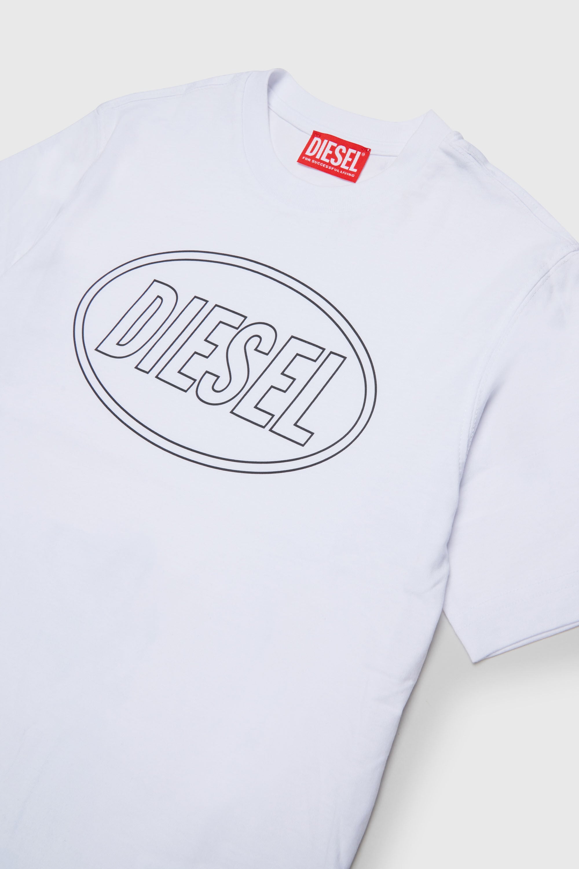 Diesel - TCIRCLE OVER, Man's Cotton T-shirt with Diesel print in White - 3