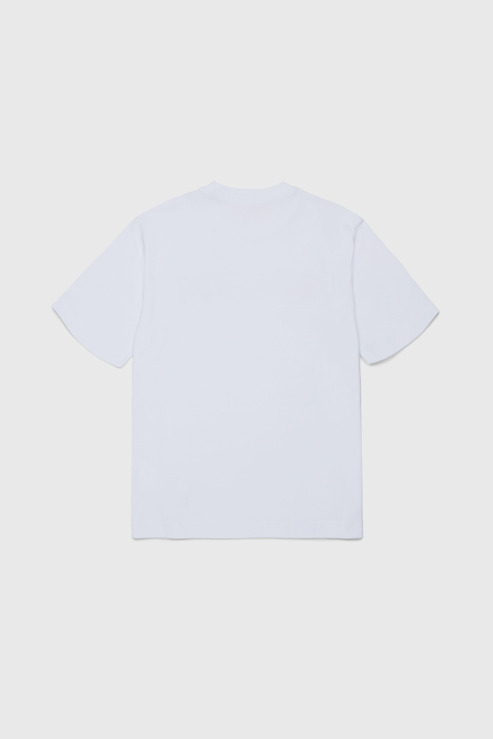 Diesel - TJEANS OVER, Man's Cotton T-shirt with frayed-effect logo in White - 2