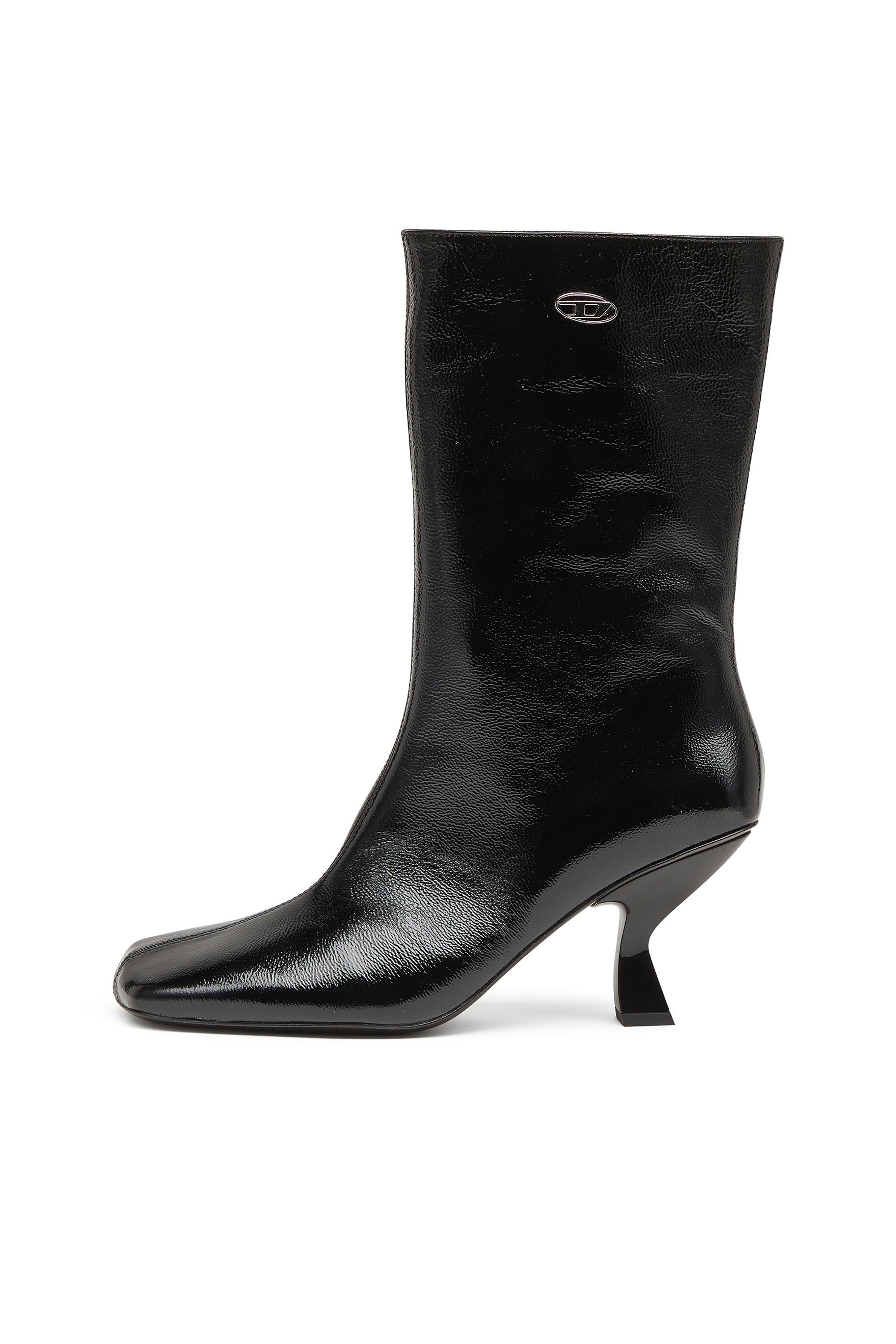 Diesel - D-AMBER TUBE 75, Woman's D-Amber-Square-toe ankle boots with naplak effect in Black - 8