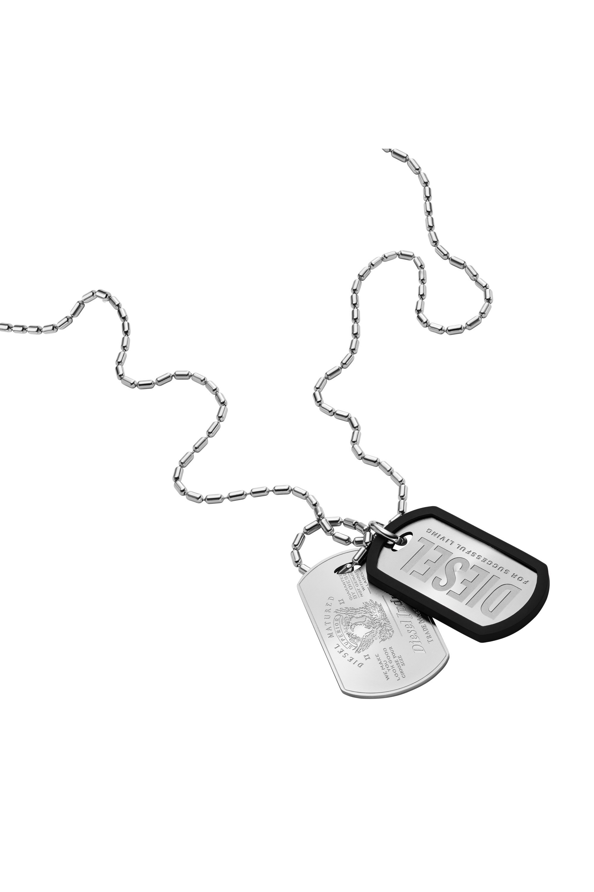アクセサリー ISOxo KGM Dog Tag Necklace Stainless Steel Onyx Dog Tag | Universal Medical ID