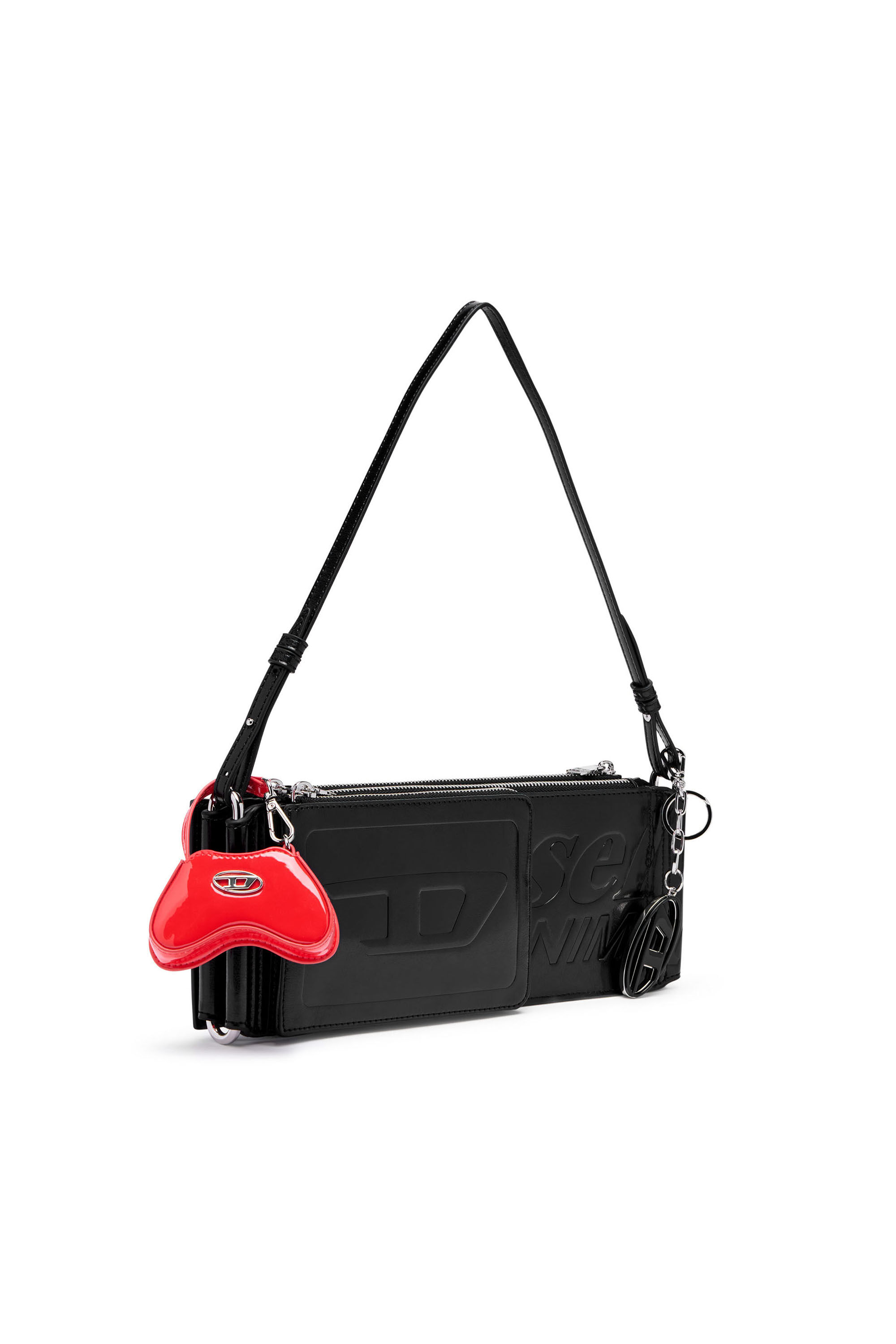 Diesel - FLAG-D SHOULDER BAG X, Unisex's Flag-D-Modular logo-embossed shoulder bag in Black - 7