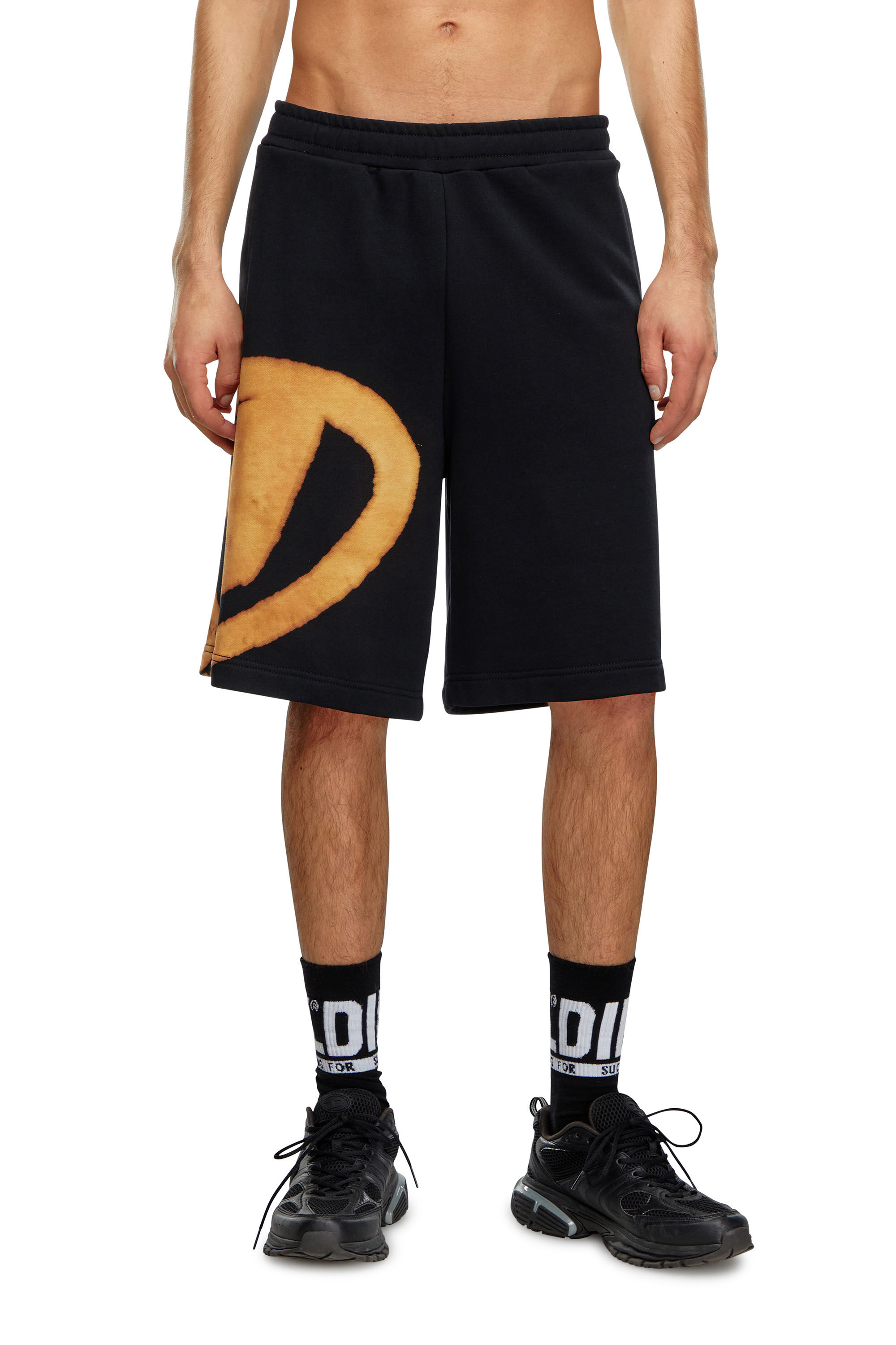 Men s Sweat shorts with bleached logo Multicolor Diesel