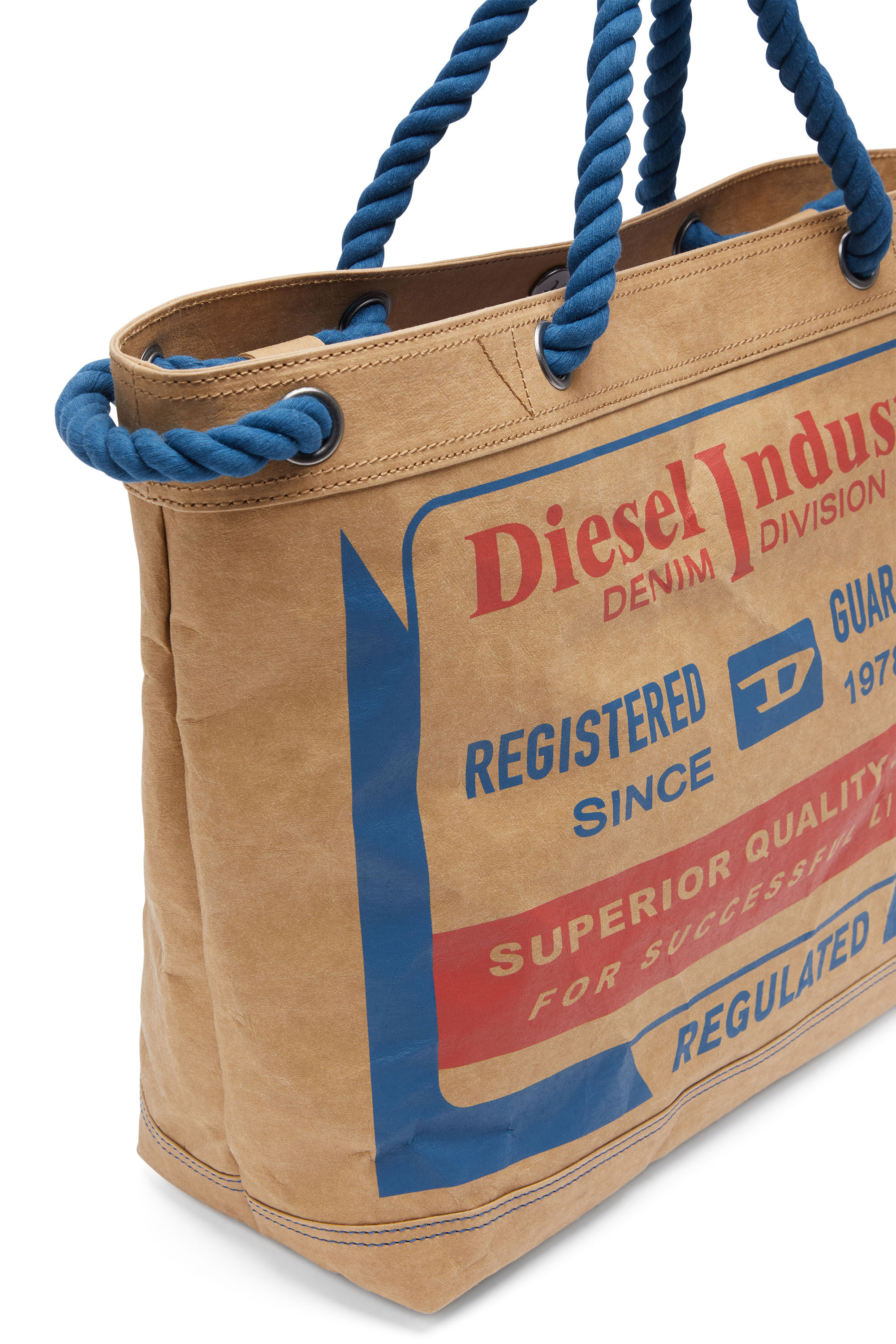 Diesel - JACKRON TOTE L X, Beige/Blue - Image 4