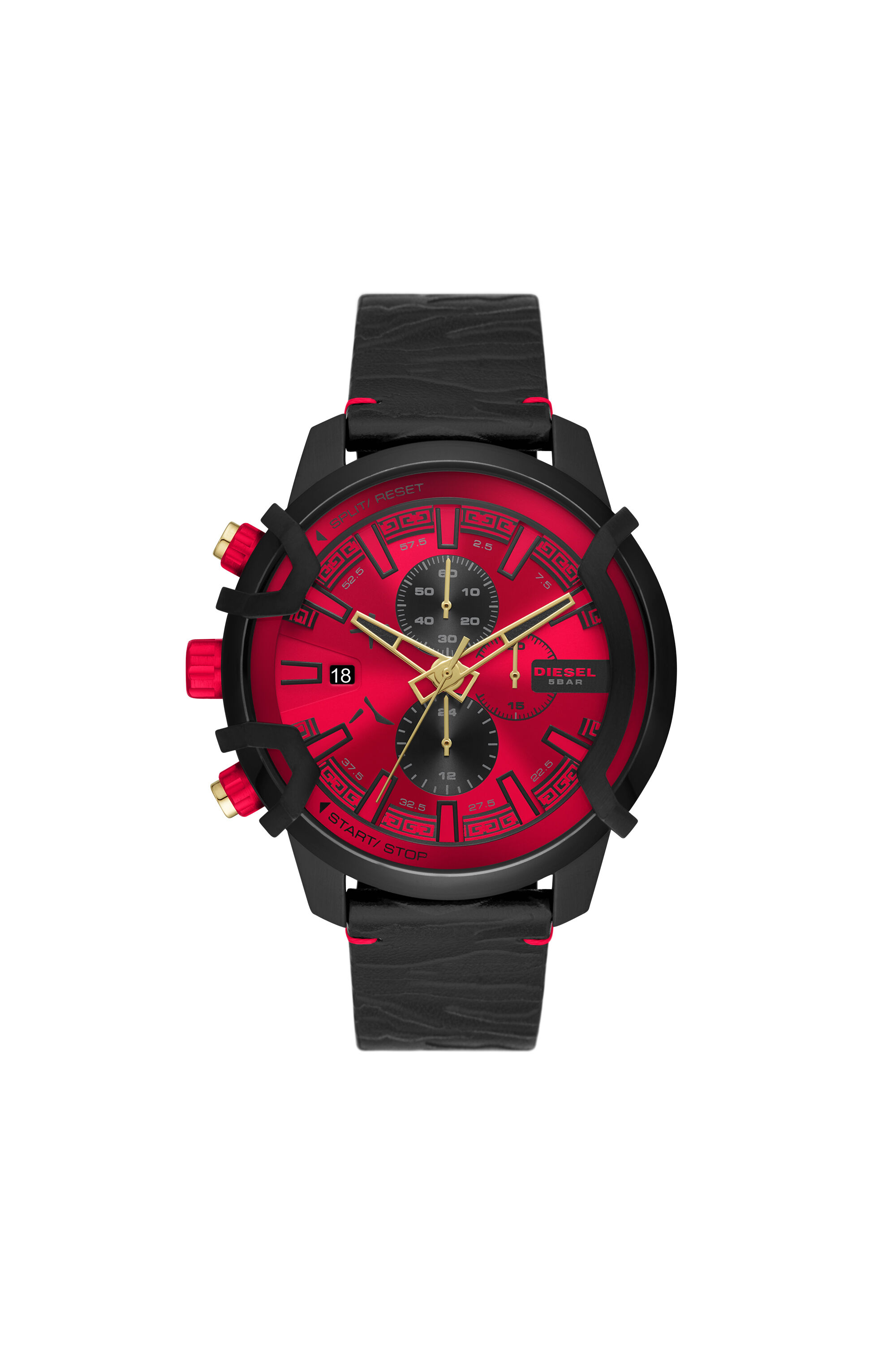 DZ4583 Man: Griffed Chronograph Leather Watch | Diesel