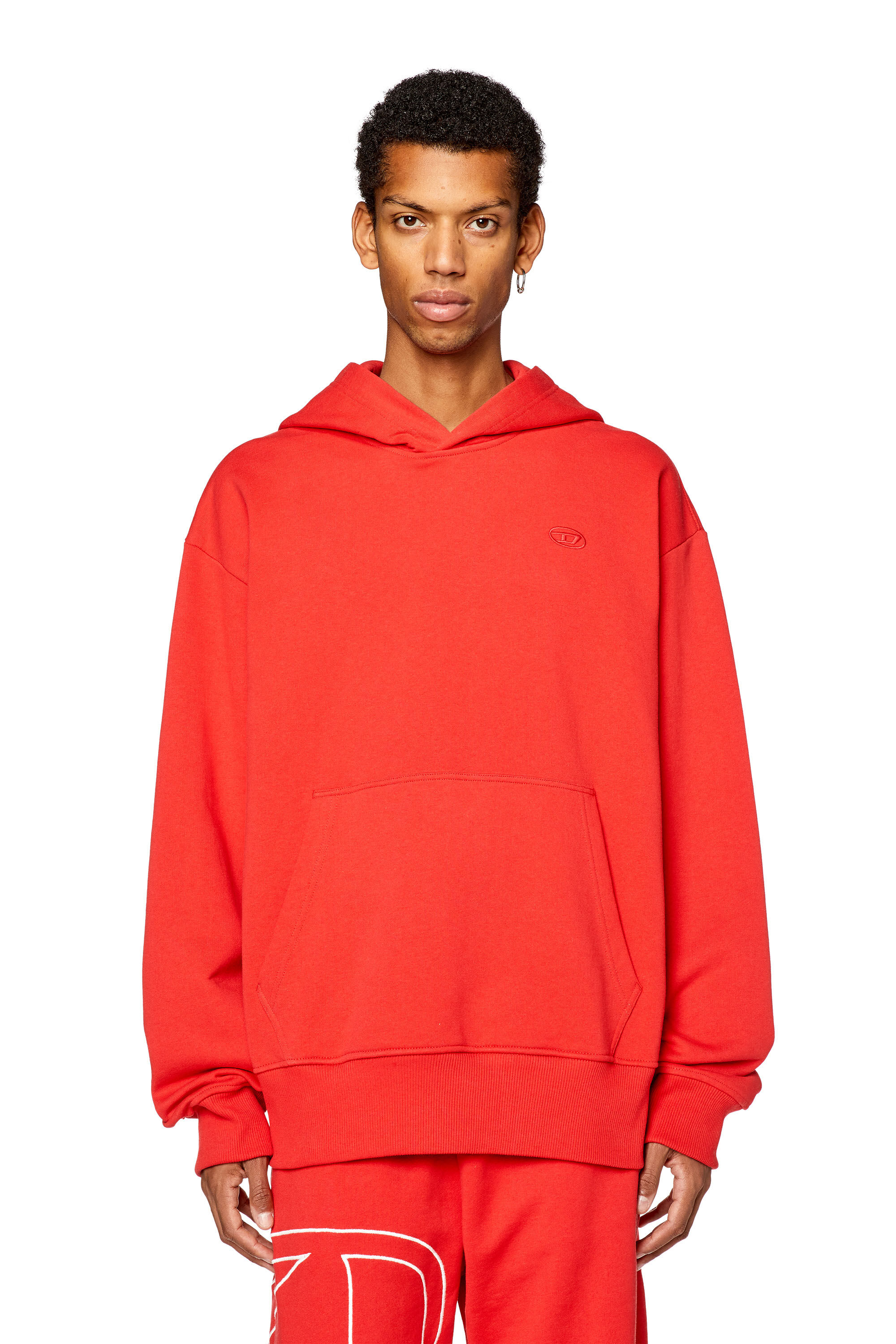 S MACS HOOD MEGOVAL D Men Hoodie with back D logo Diesel