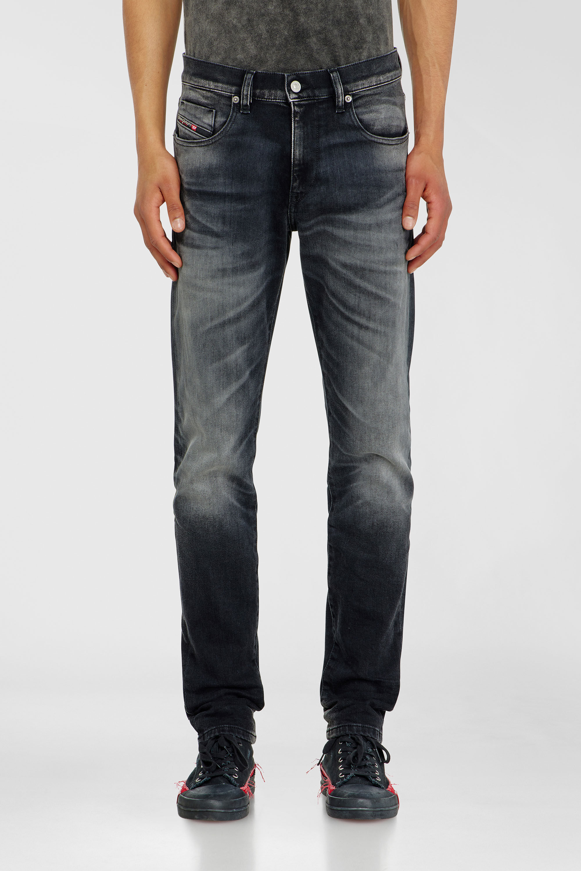 Diesel - Man's Slim Jeans 2019 D-Strukt 09P38, Black/Dark grey - 4