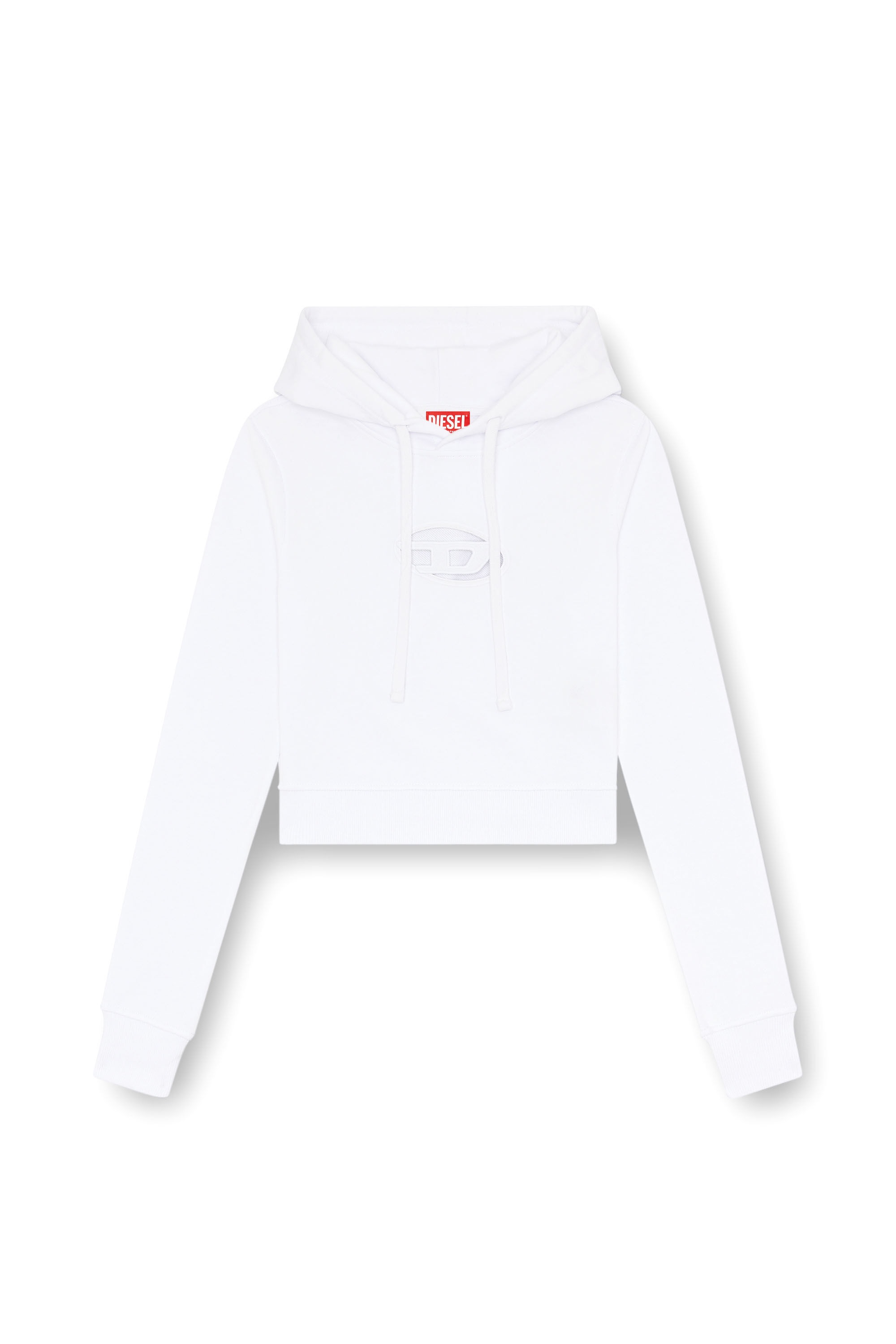 ★DIESEL★ F SLIM OD HOOD WHITE A157140GRAC100 Women's Hoodie with cut-out Oval D Logo | White | Diesel