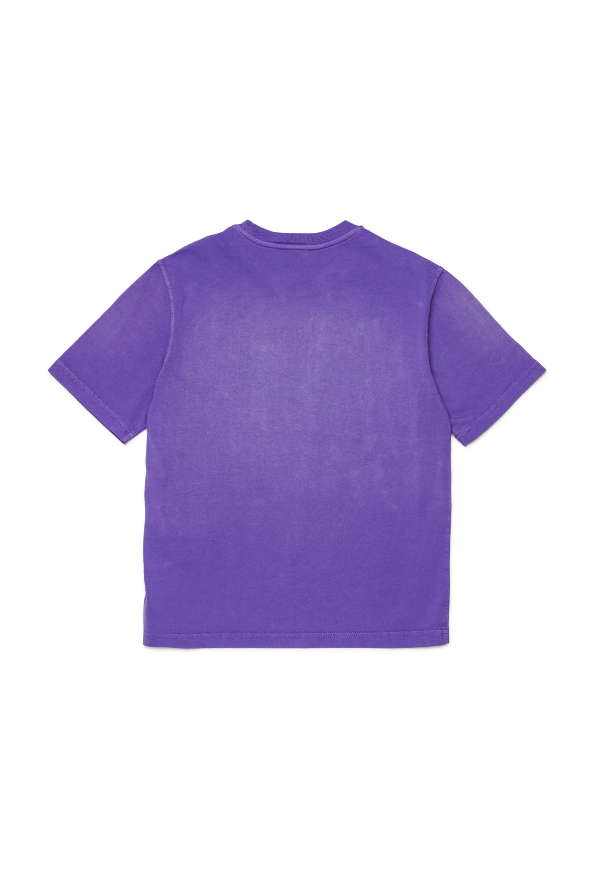 Diesel - TBERS OVER, Man's Cotton T-shirt with flocked Diesel graphic print in Violet - 2