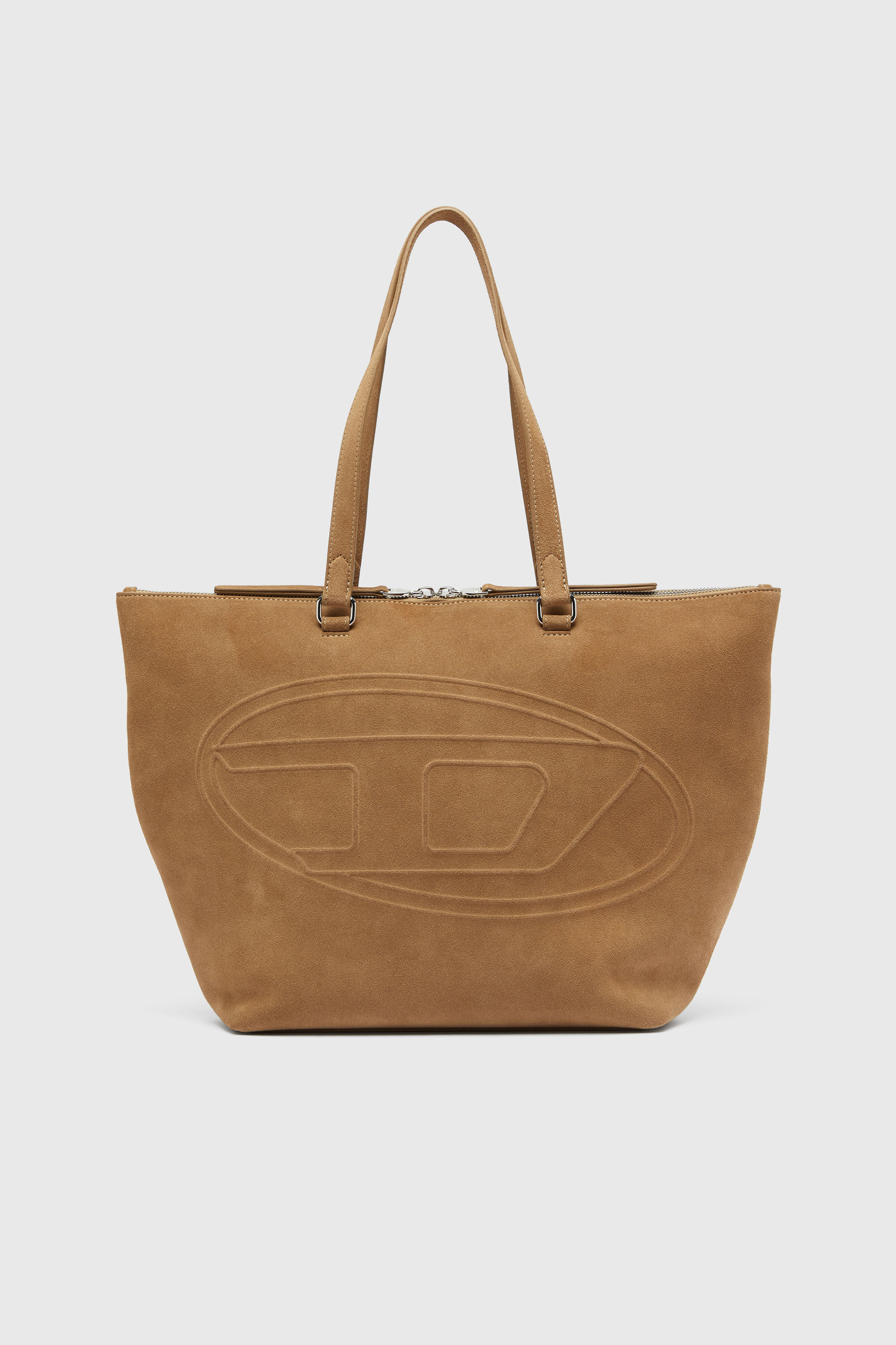 Diesel - 1DR DOME TOTE E/W, Unisex's 1DR Dome-Suede tote with Oval D Logo in Camel - 2