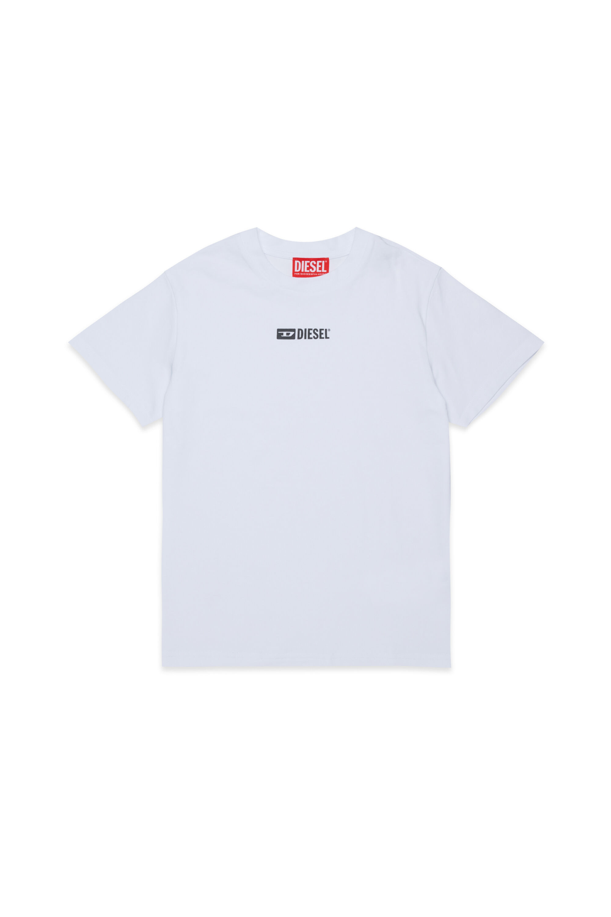 Diesel - UTTER, Man's T-shirt in stretch cotton with logo print in White - 1