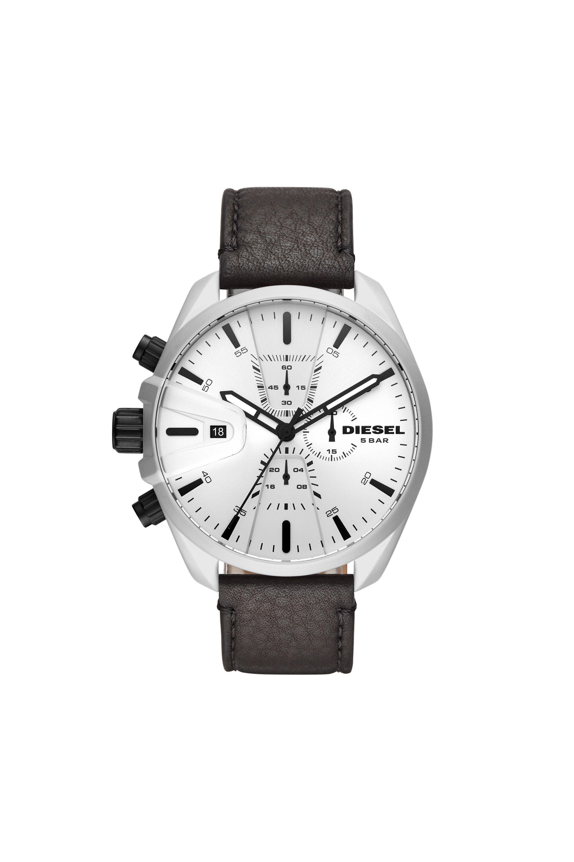 DZ4505 Man Ms9 chronograph black leather watch Diesel
