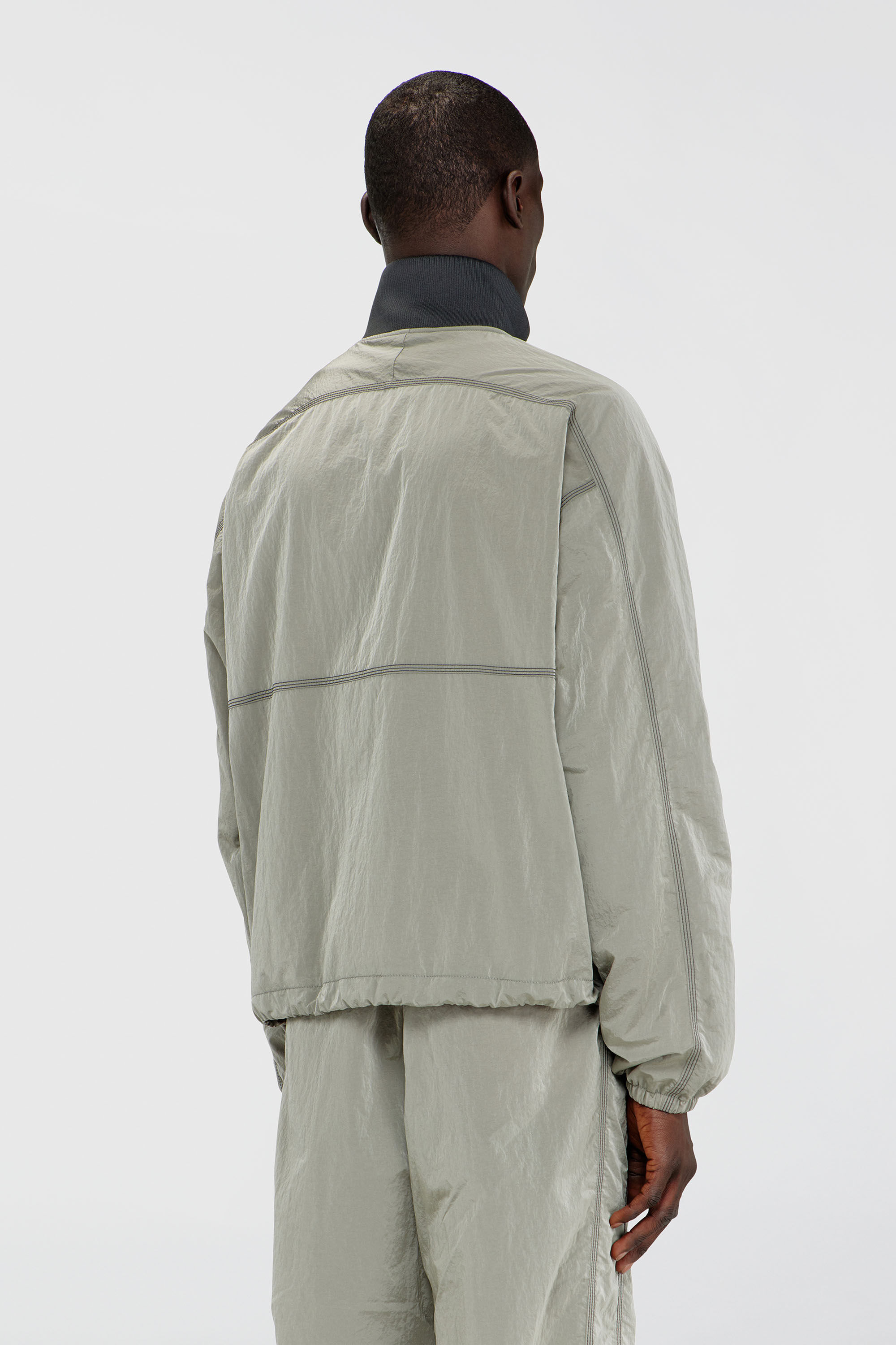 Diesel - J-ANOK, Man's Nylon jacket with crinkle effect in Light Grey - 4
