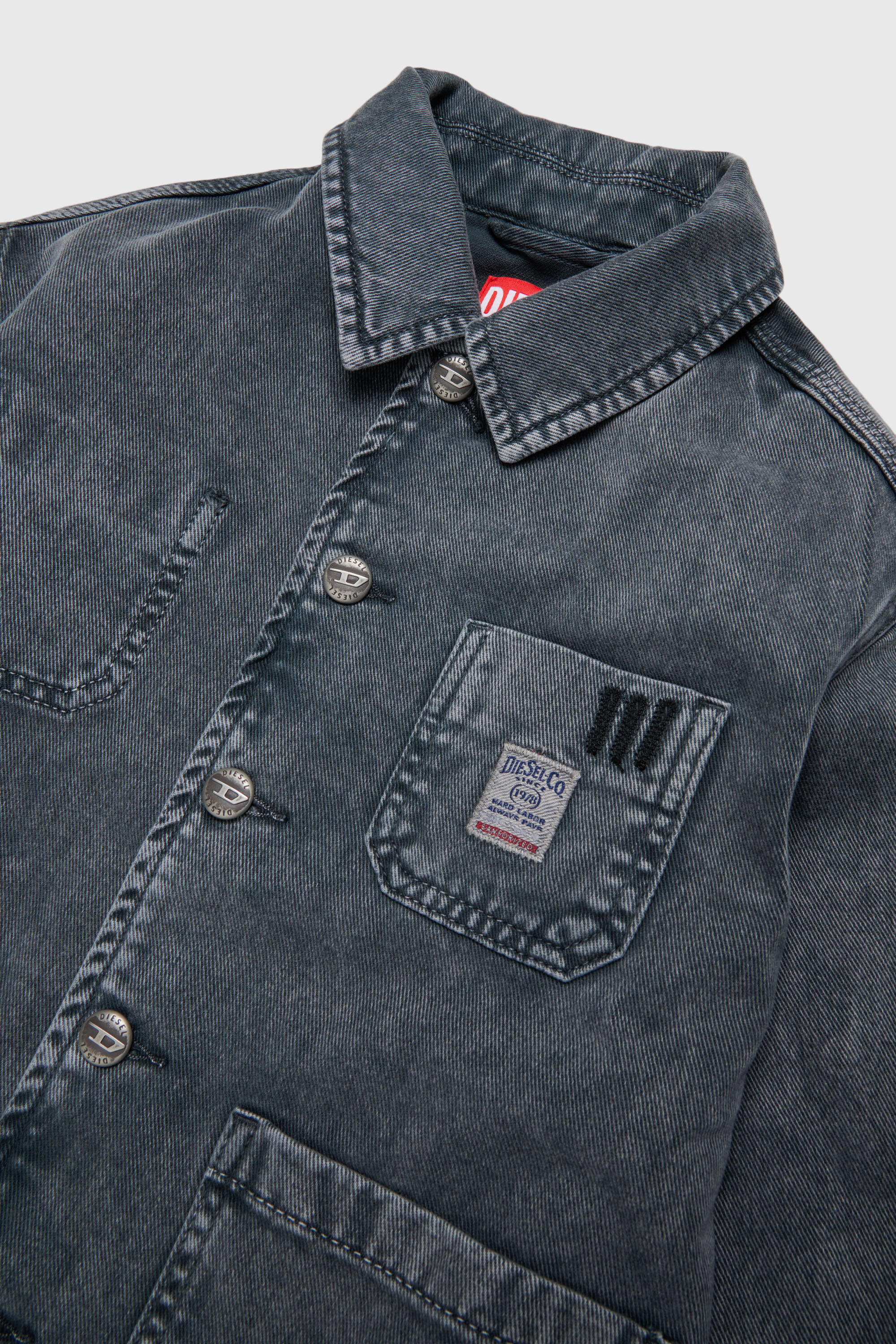 Diesel - JSTACK, Man's Workwear-style shirt jacket in Dark grey - 3