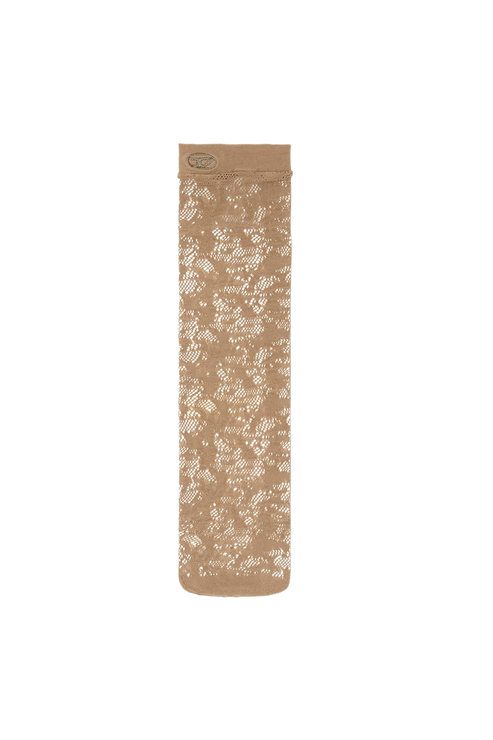 Diesel - SKW-MANTRA, Woman's Long socks in camo lace in Light Brown - 1