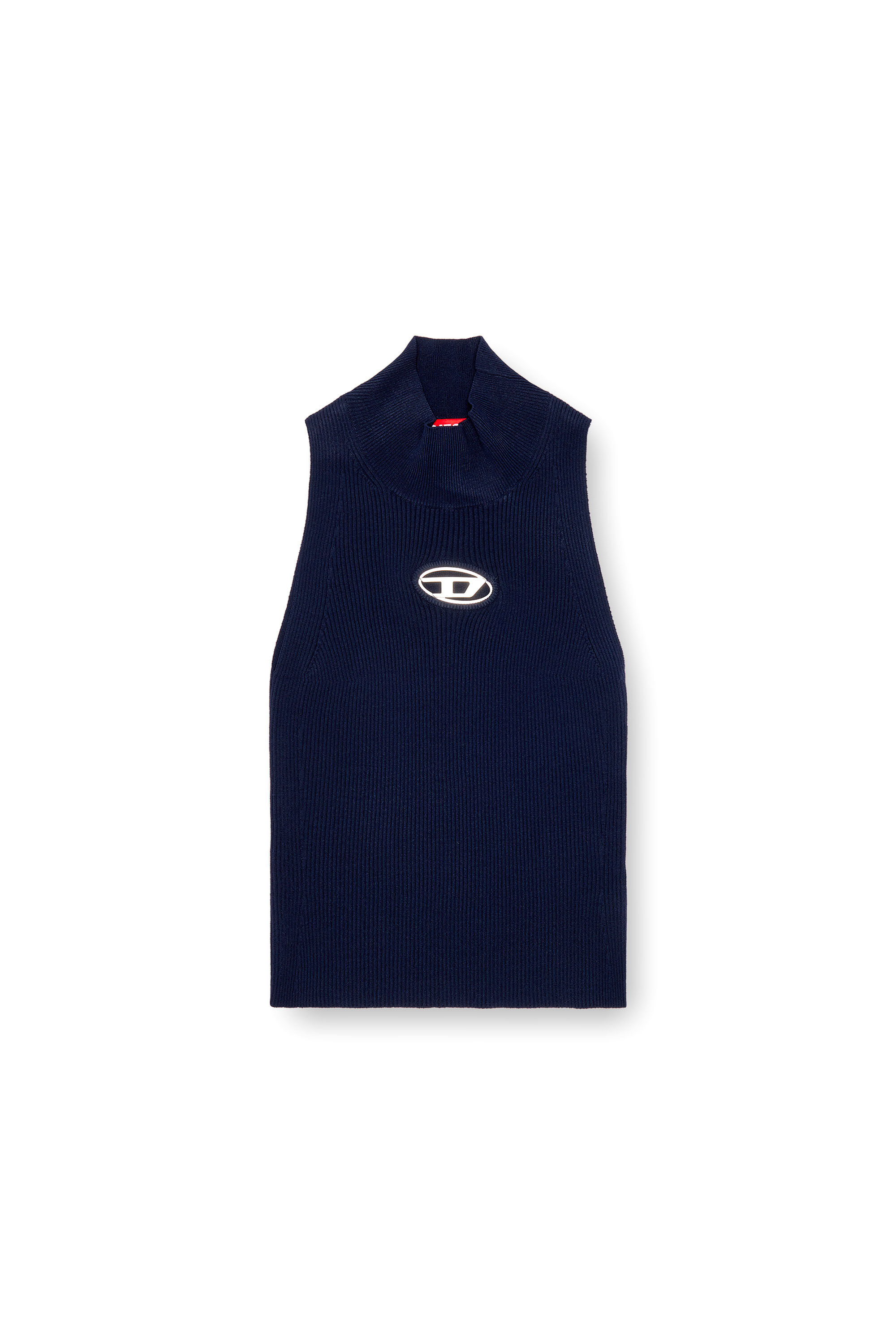 Diesel - M-ONERVAX-TOP, Woman's Ribbed-knit turtleneck top in Dark Blue - 2