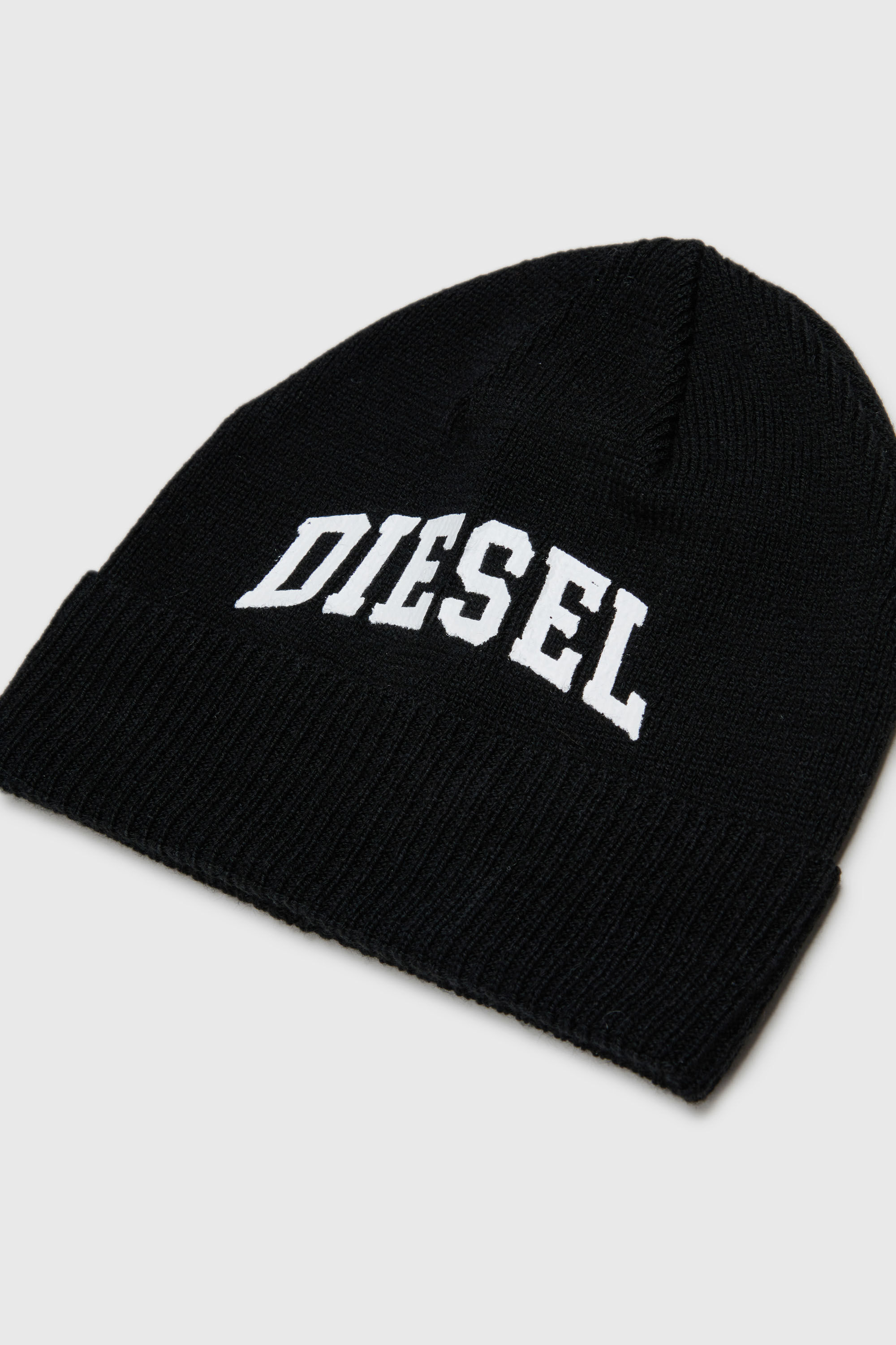 Diesel - FBAND, Unisex's Wool-blend beanie with logo in Black - 3