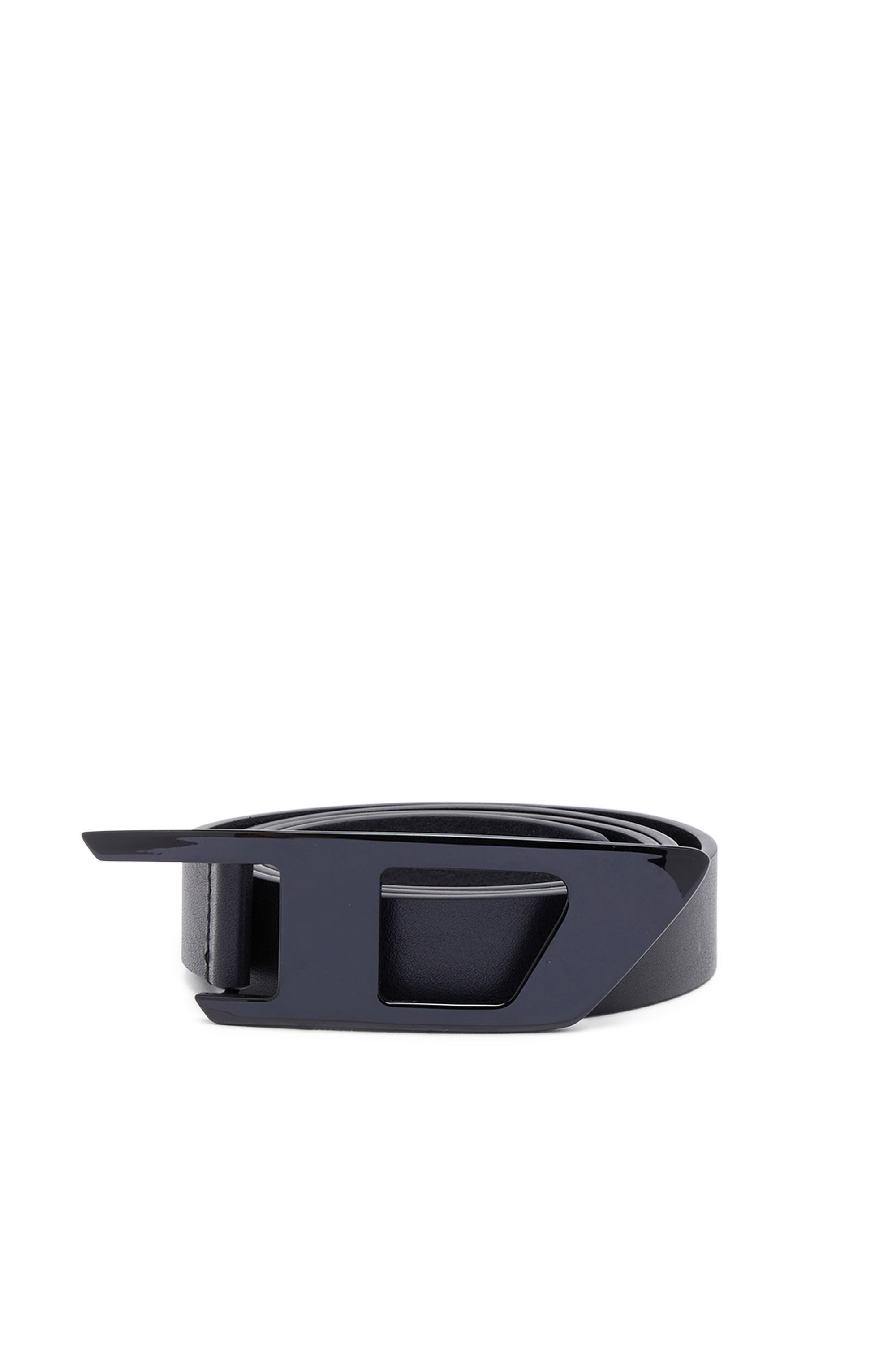 Men s Slim leather belt with D buckle Diesel B DLOGO II