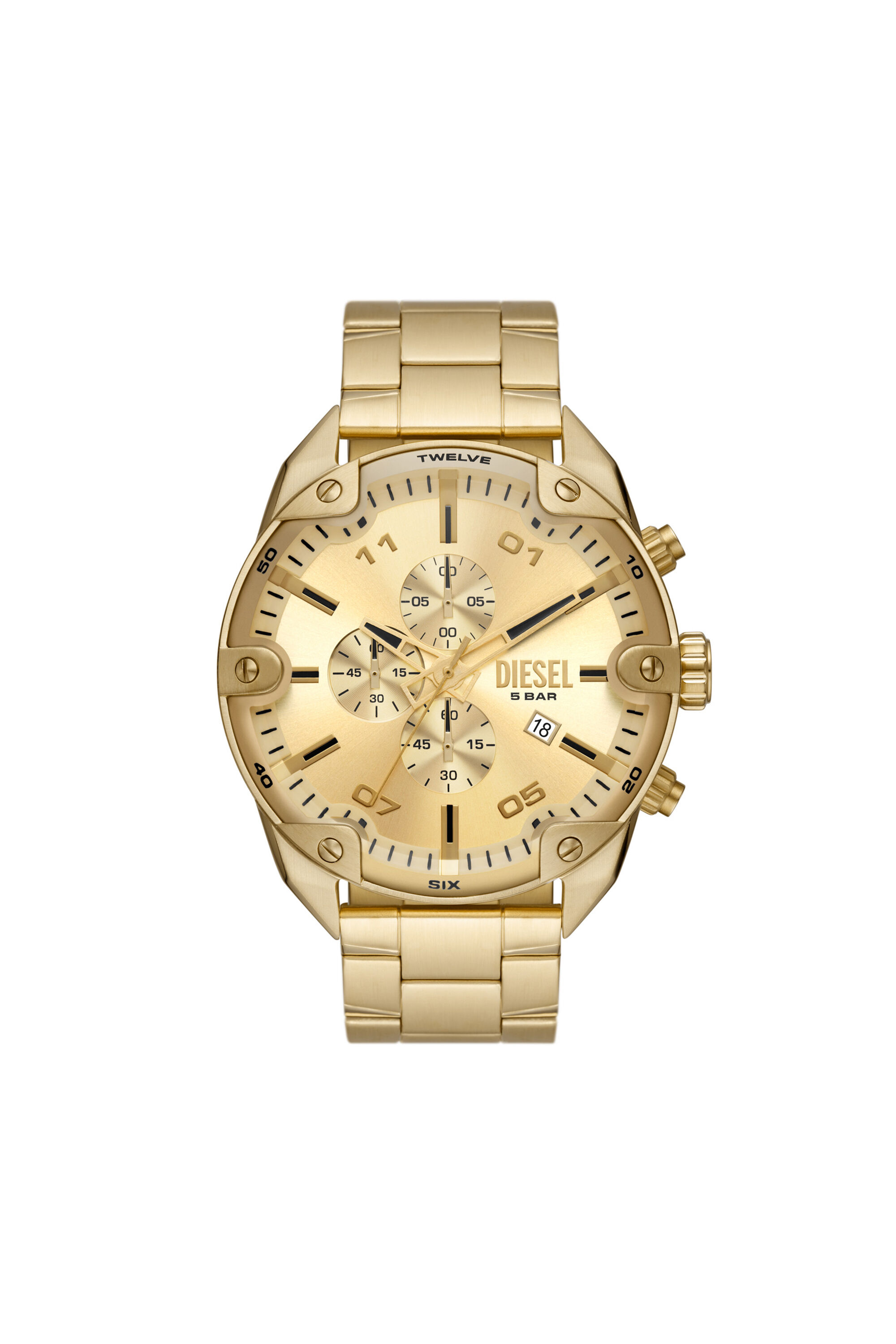 All gold 2025 diesel watch