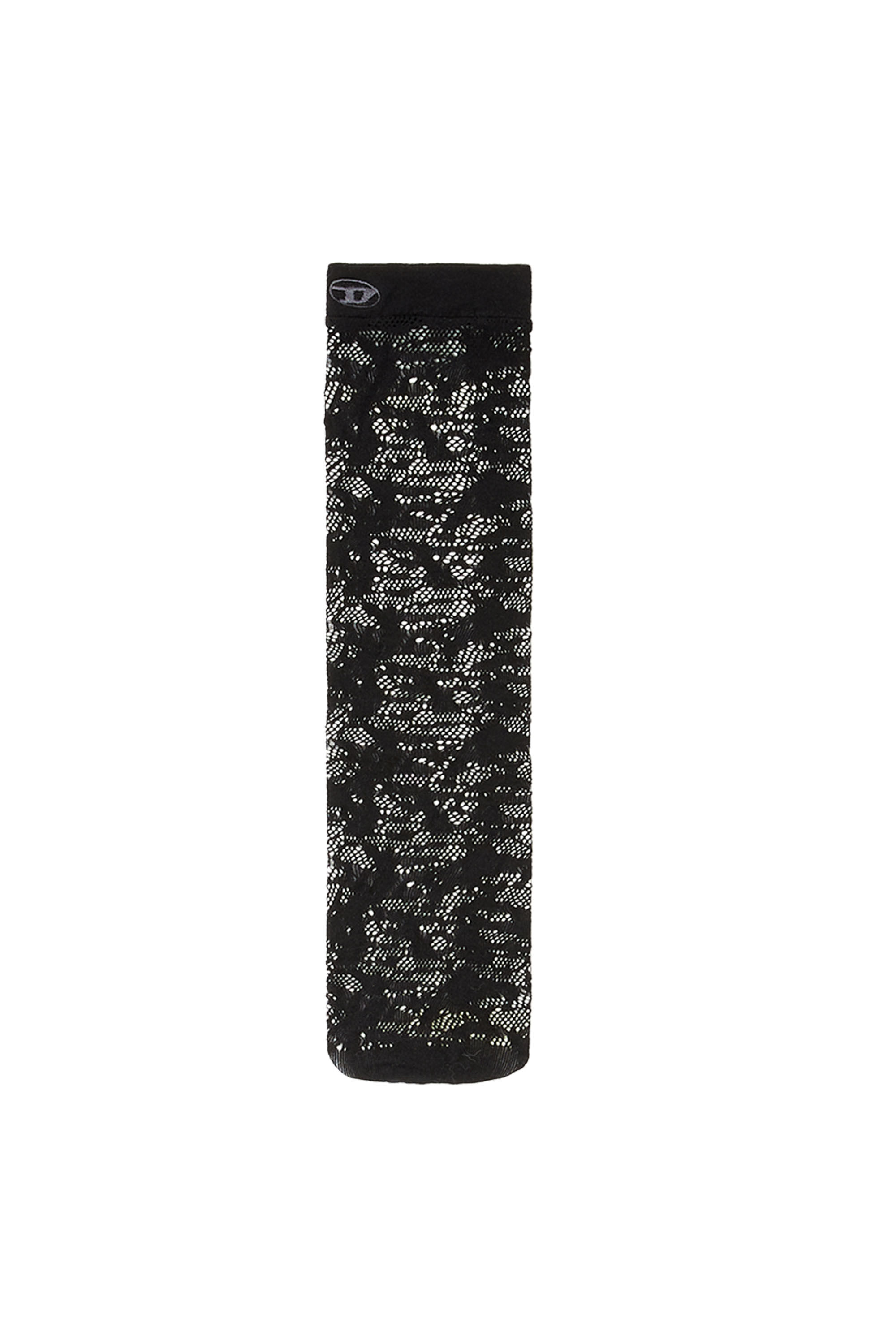 Diesel - SKW-MANTRA, Woman's Long socks in camo lace in Black - 1