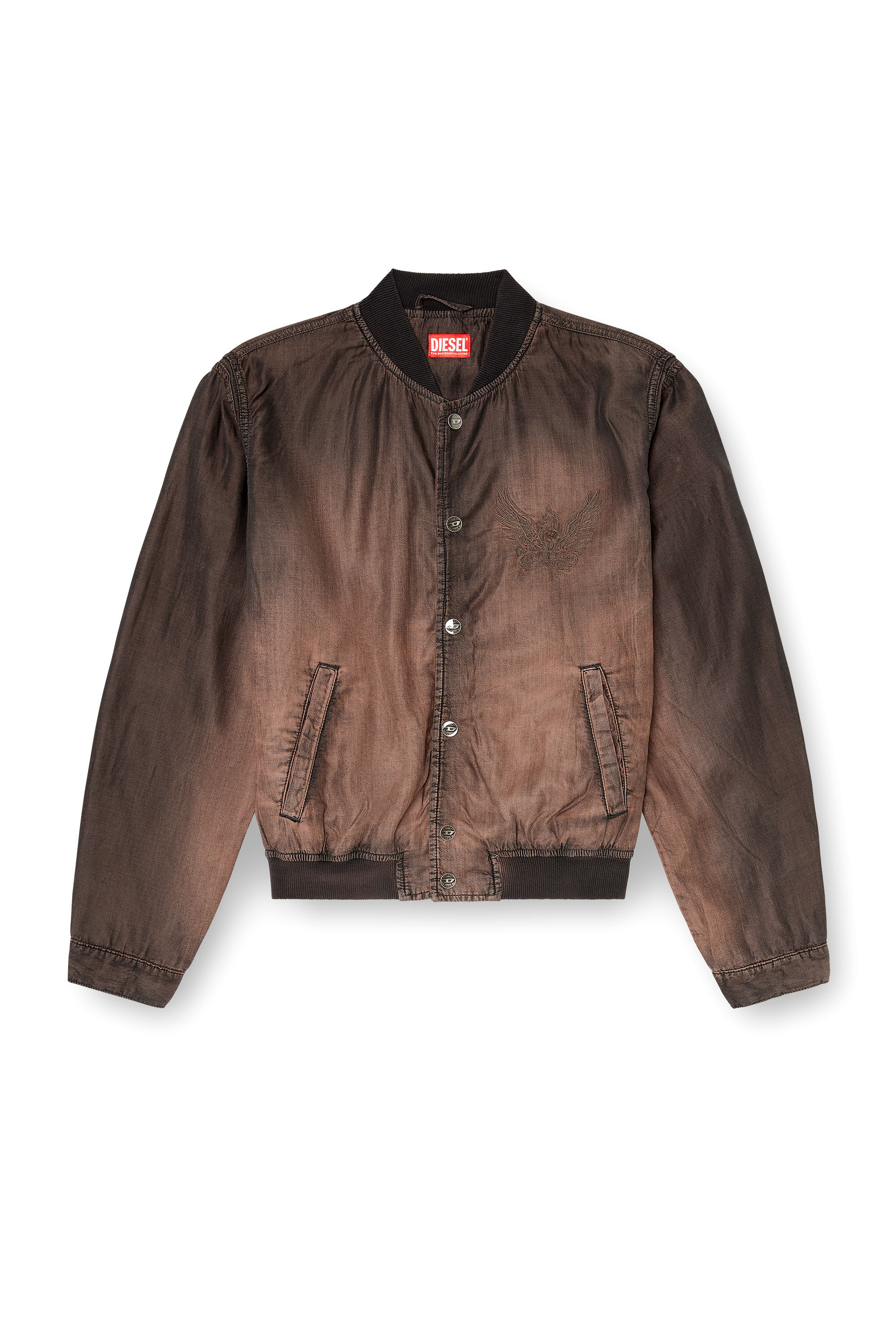 Diesel - D-BELMOR-S, Man's Bomber jacket in fluid coated denim in null - 2