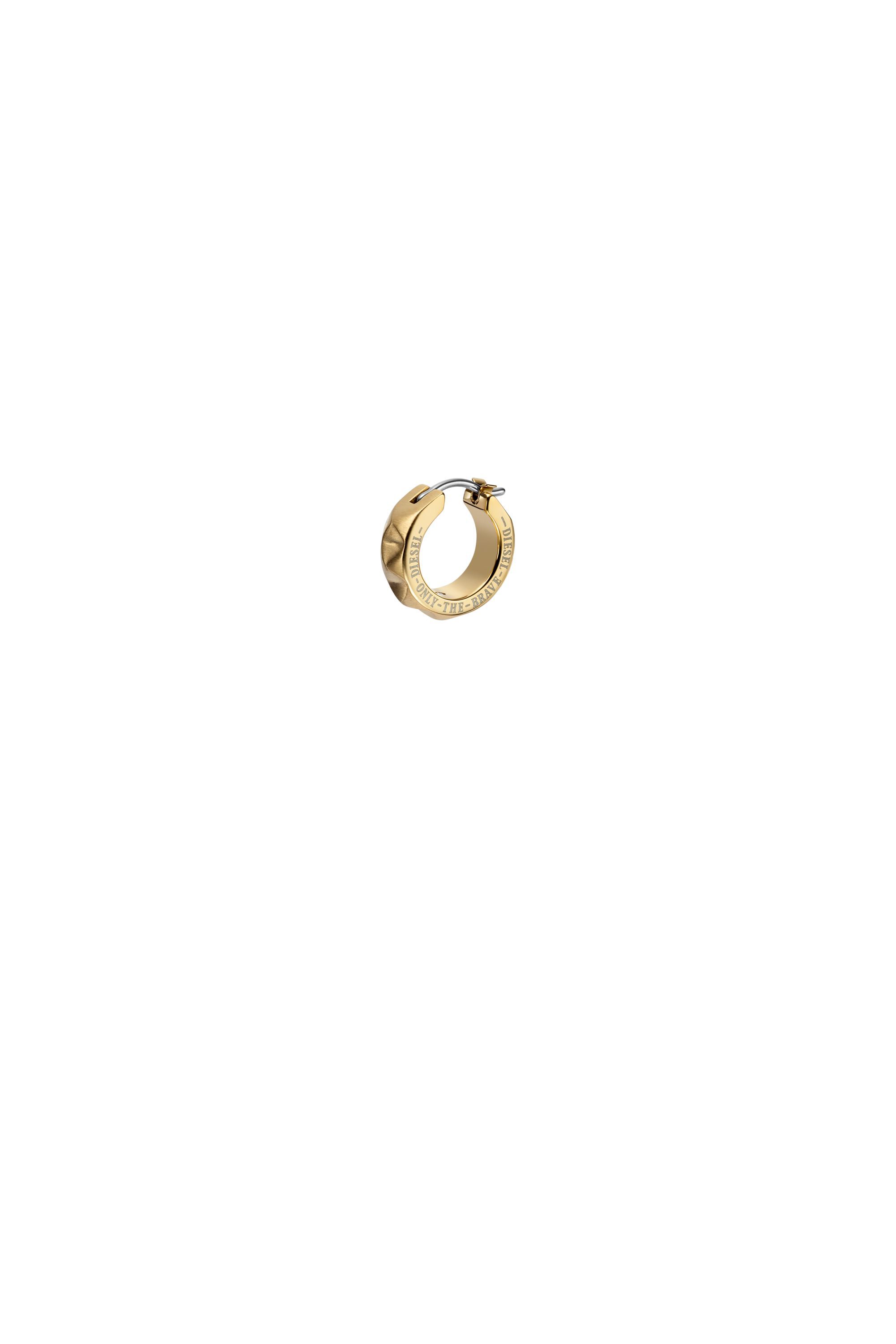 Women's Gold-Tone Stainless Steel single hoop earring | Gold | Diesel
