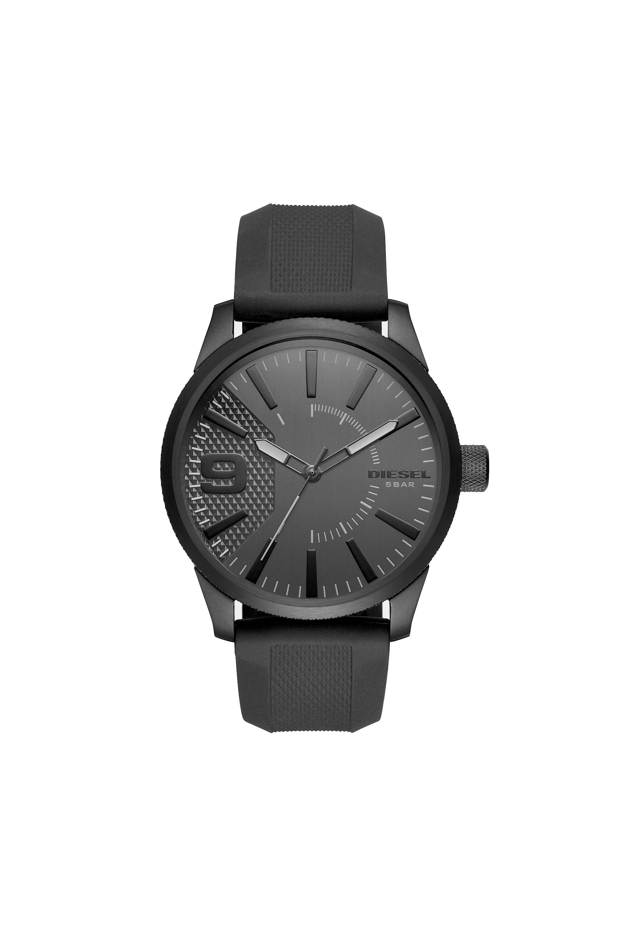 DZ1807 Man Rasp total black silicon watch 46 mm Diesel