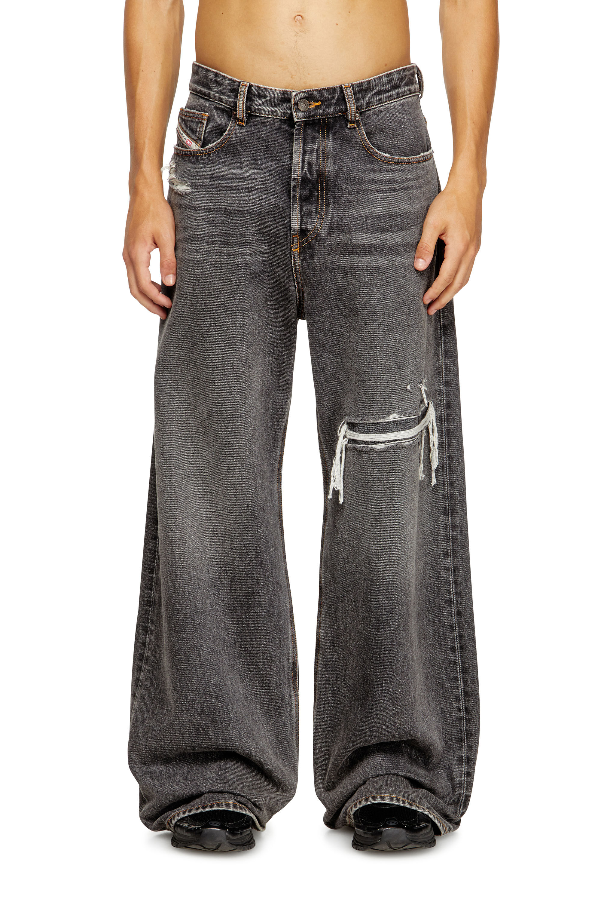 パンツ DIESEL Jeans D-Rise 007f6 W30 L30 D-RISE Man: Oversized Regular Black/Dark grey Jeans | Diesel