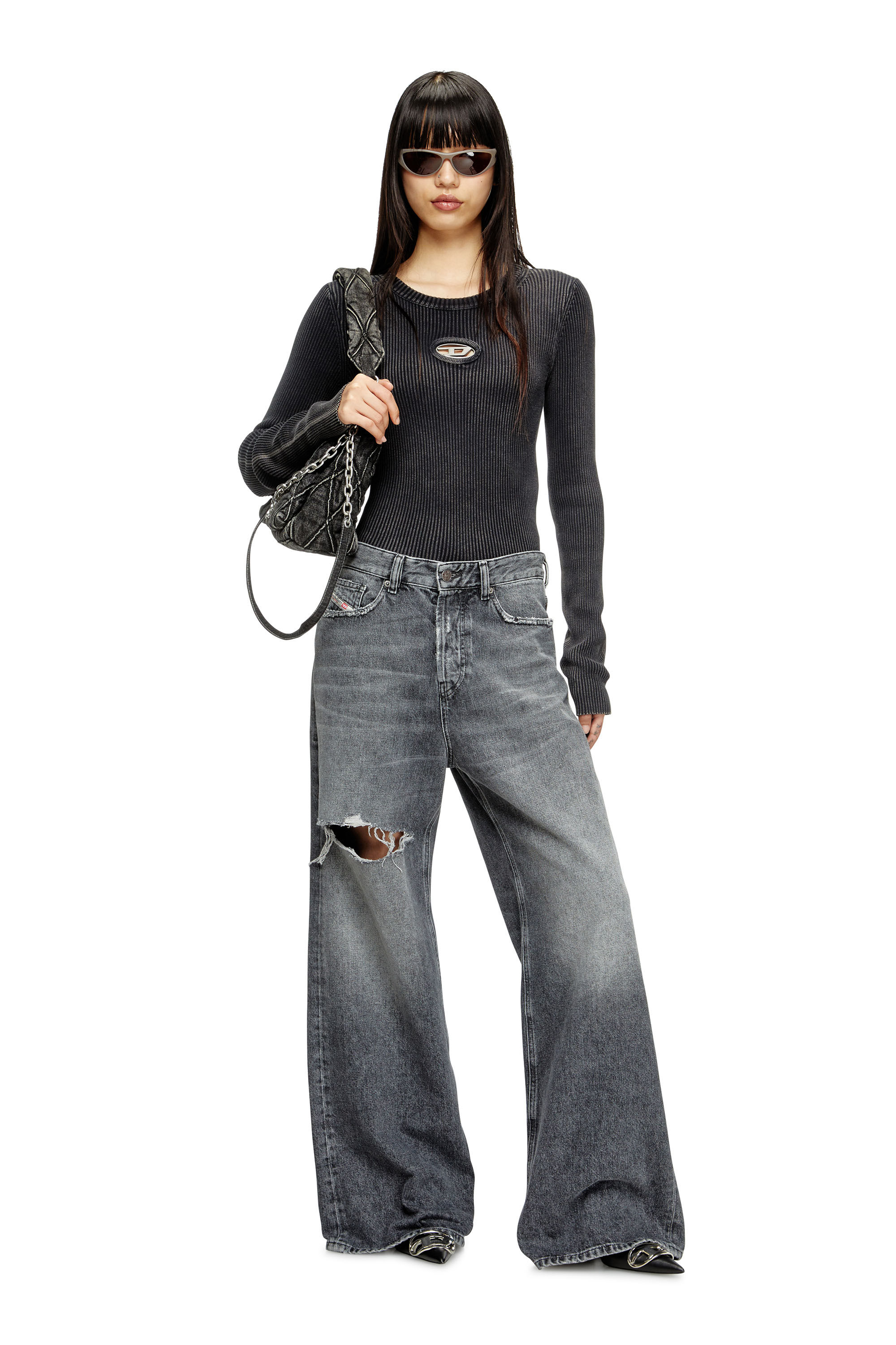 Diesel - Woman's Relaxed Jeans 1996 D-Sire 007X4, Black/Dark grey - 1