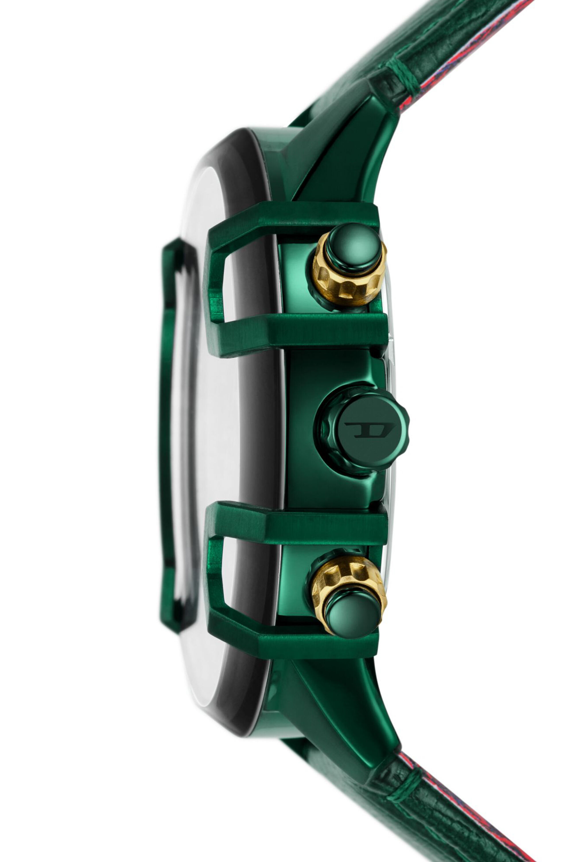 Men's Griffed chronograph green leather watch | Green | Diesel