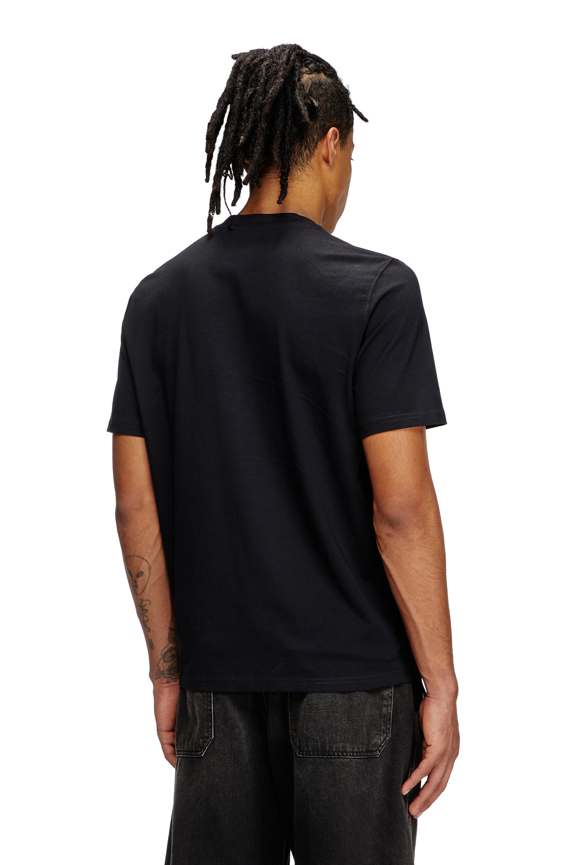 【関税・送料込み】Diesel T-shirt T-adjust-r15 Men's Faded T-shirt with micro logo embroidery | Black | Diesel